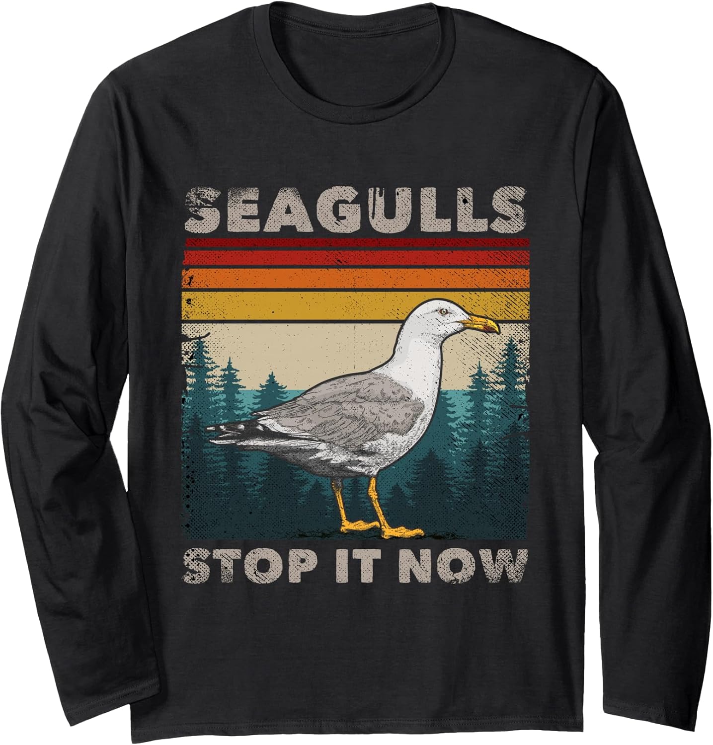 Retro Distressed Funny Tee Seagull Gifts Merch