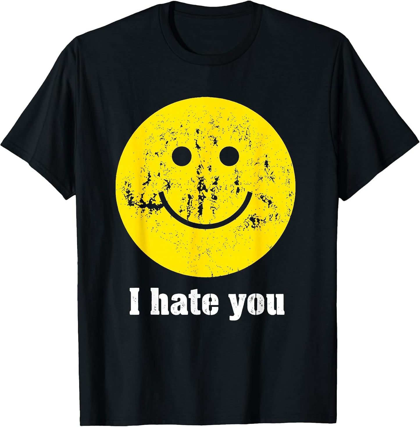 Distressed Happy Face Sarcastic Quote Humor