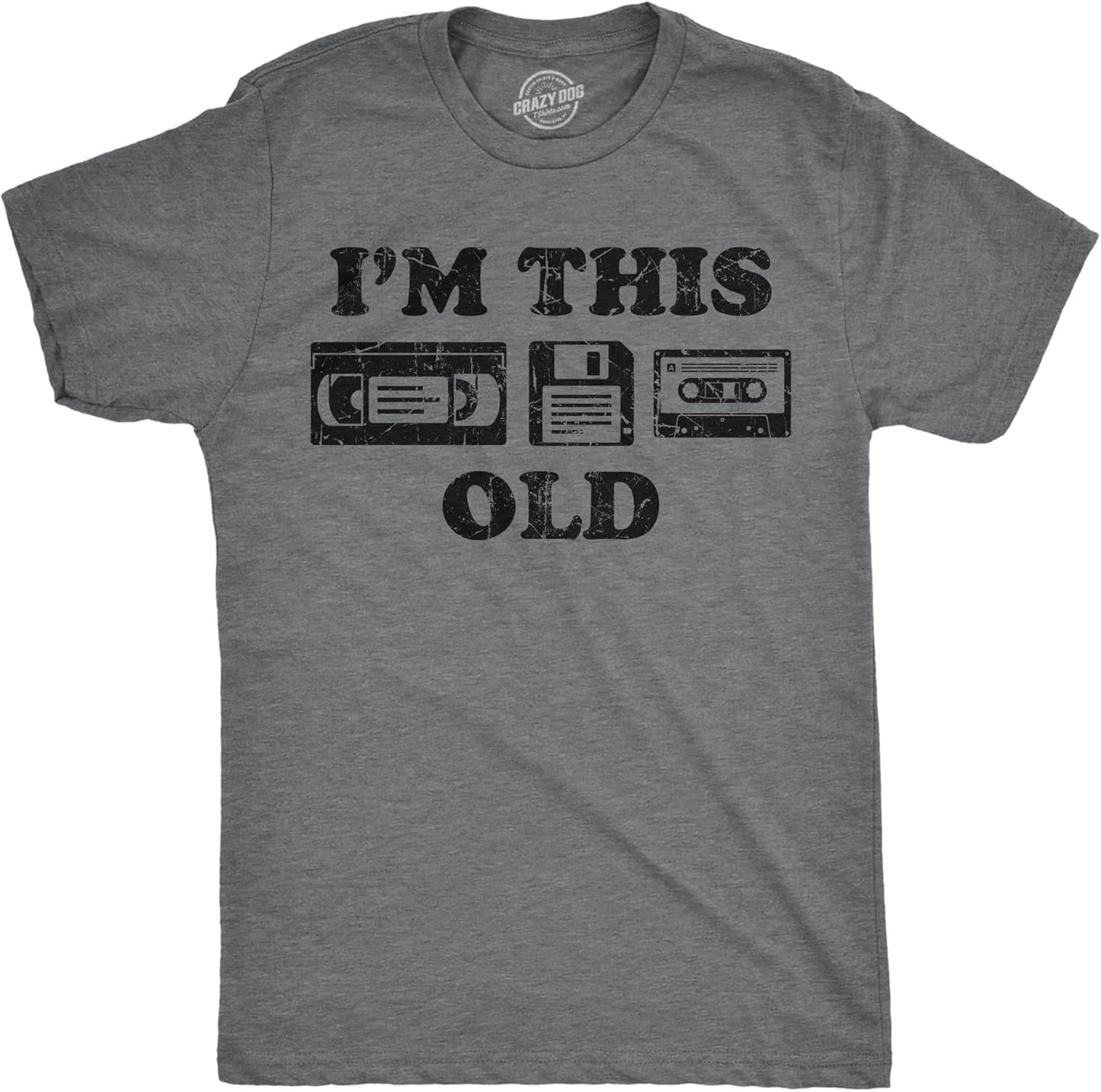 Mens Funny T Shirts I'm This Old - Oldometer 40, 50, or 60 and More Sarcastic Birthday Graphic Novelty Tees for Men