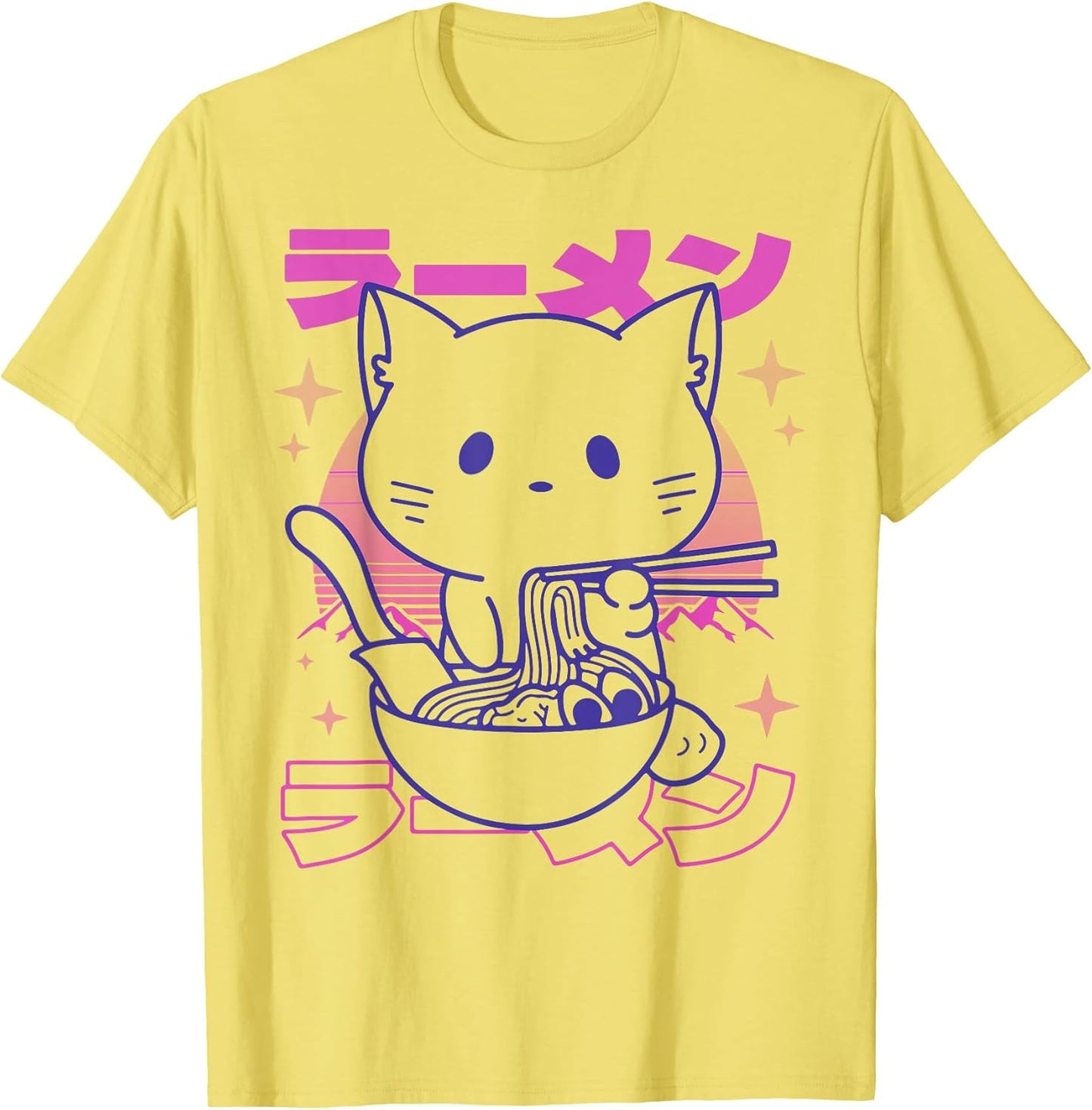 Anime Ramen Cat Retro Japanese Noodles Aesthetic