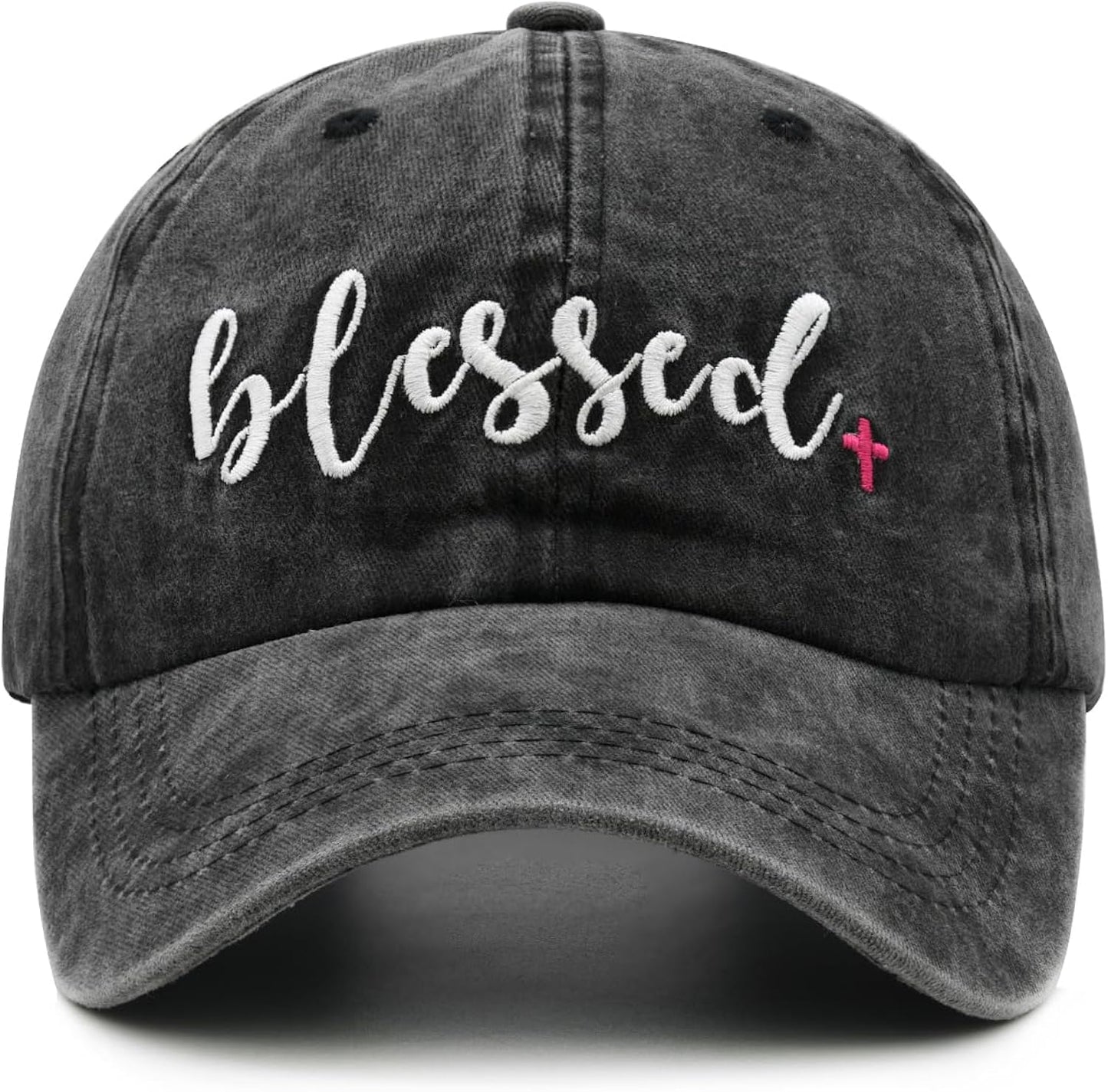 Women's Embroidered Dad Hat, Adjustable Vintage Washed Cotton Baseball Cap for Men
