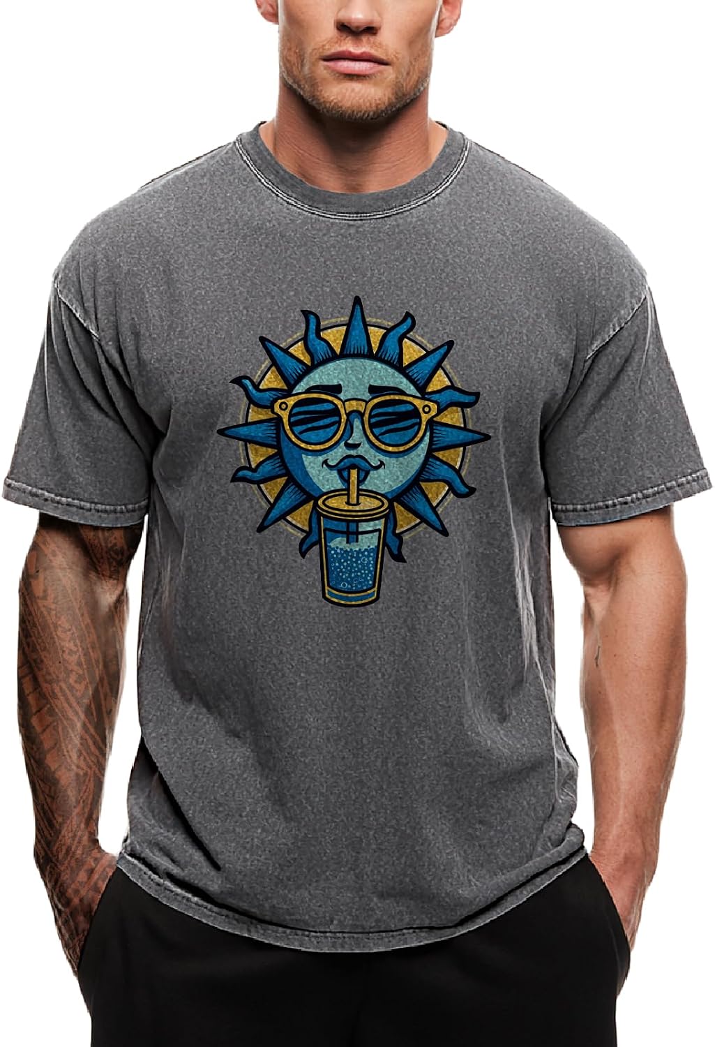 Summer Graphic Short Sleeve Tee Shirts Daily Casual Relaxed Soft Basic Washed Cotton Novelty Tshirts Tops