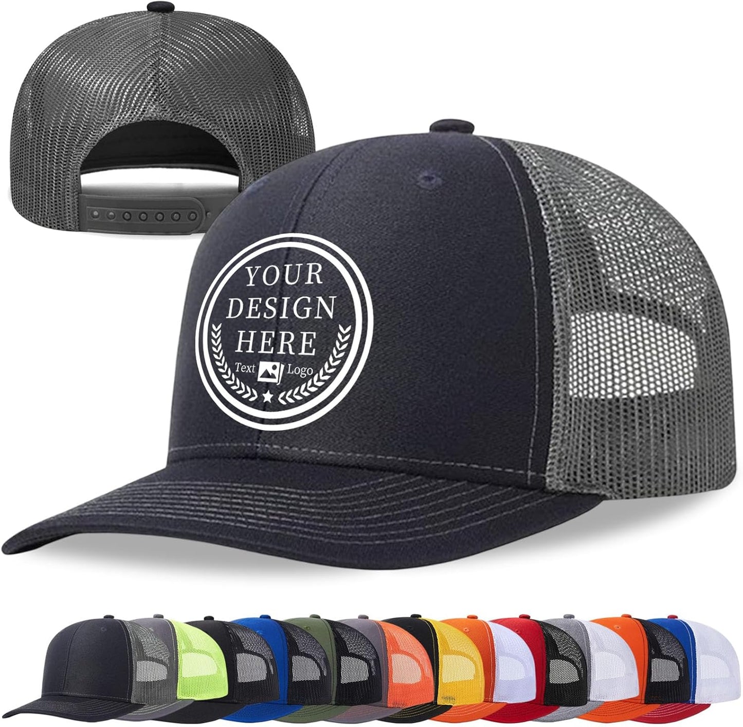 Bulk Custom Hats for Men Women Design Your Own Baseball Cap, Custom Trucker Hat Add Your Logo Text Photo