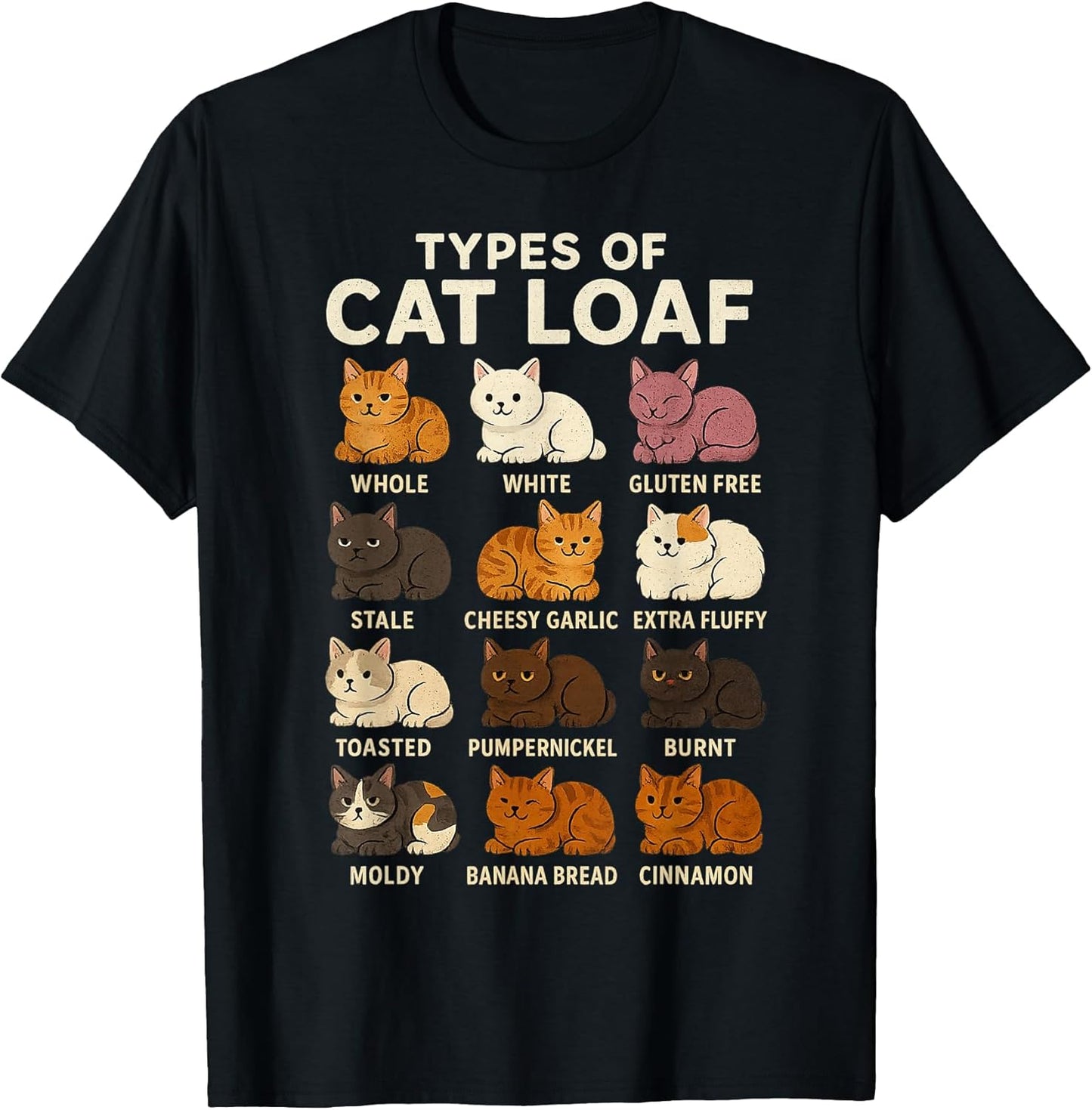 Types of Cat Loaf Cute Kitten Kawaii Cats, Cat Lover Girls T-Shirt