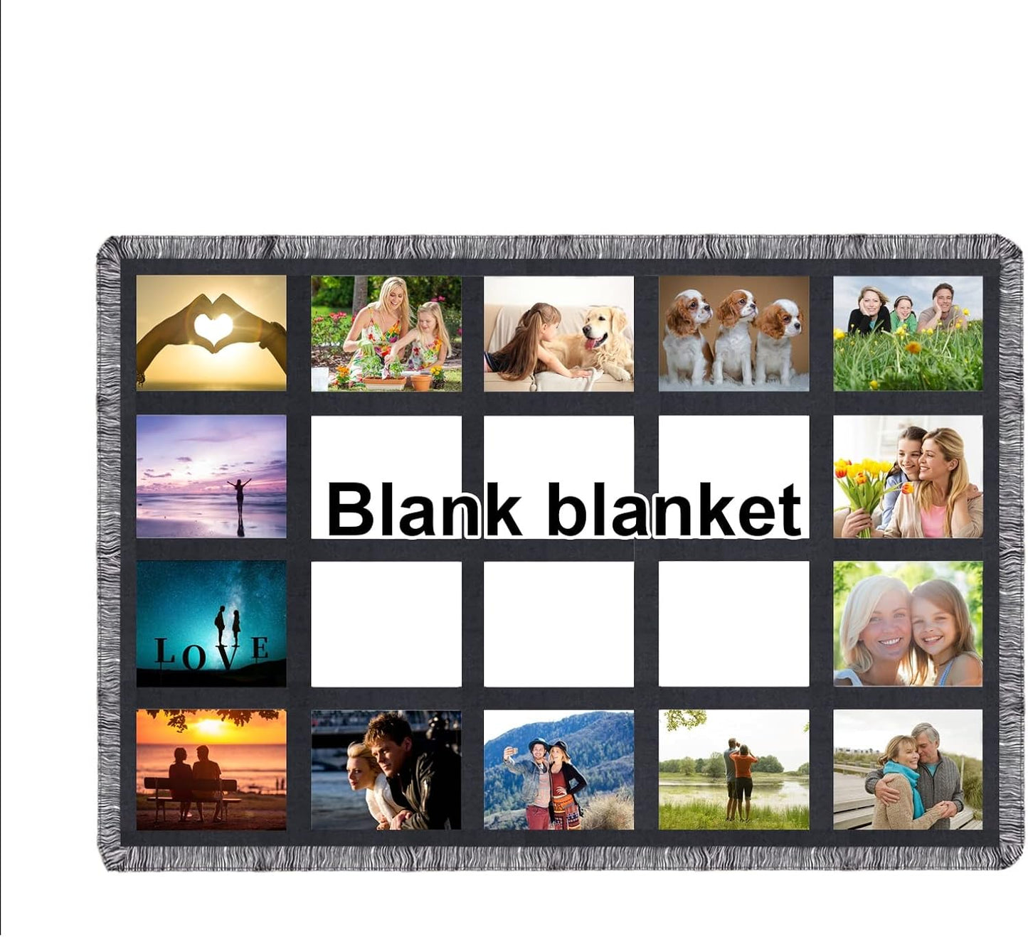 GEKIXUTP 1 Pack Sublimation Blanket Blanks 40"X60" Throw Blankets for Heat Press, Baby Printed Blanket, DIY Custom Personalised Sublimation Photo with 20 Panel