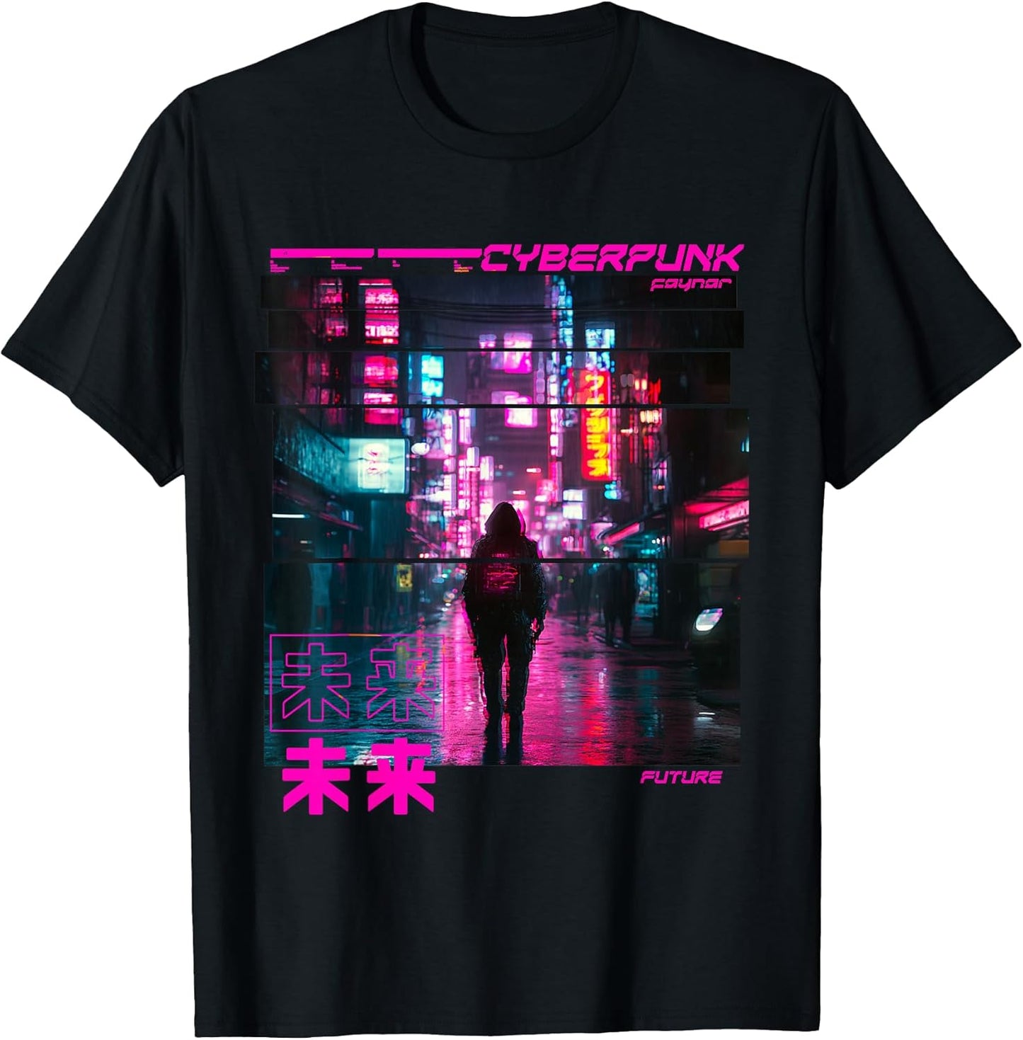 Japanese Retro Cyberpunk Aesthetic in Vaporwave Harajuku T-Shirt