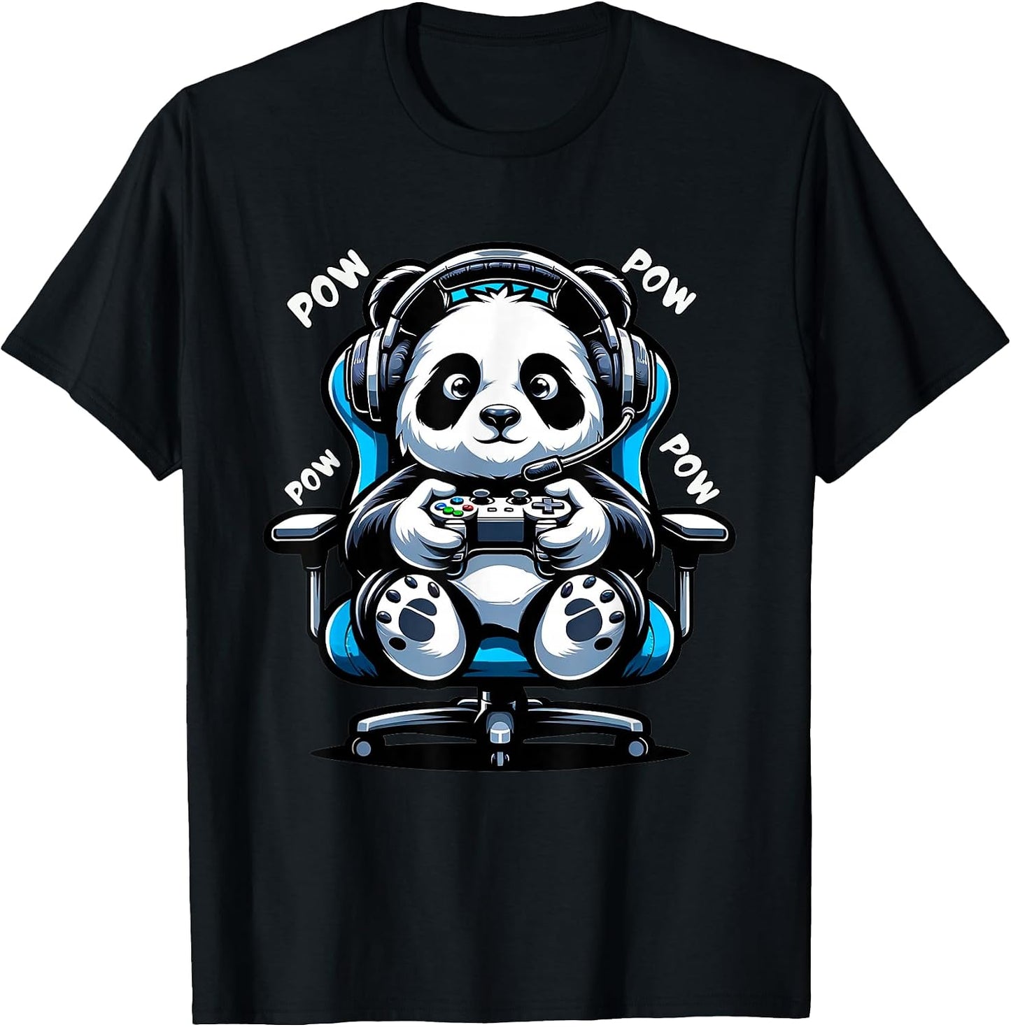 Gamer Gaming Panda Pow Pow Video Game Graphic