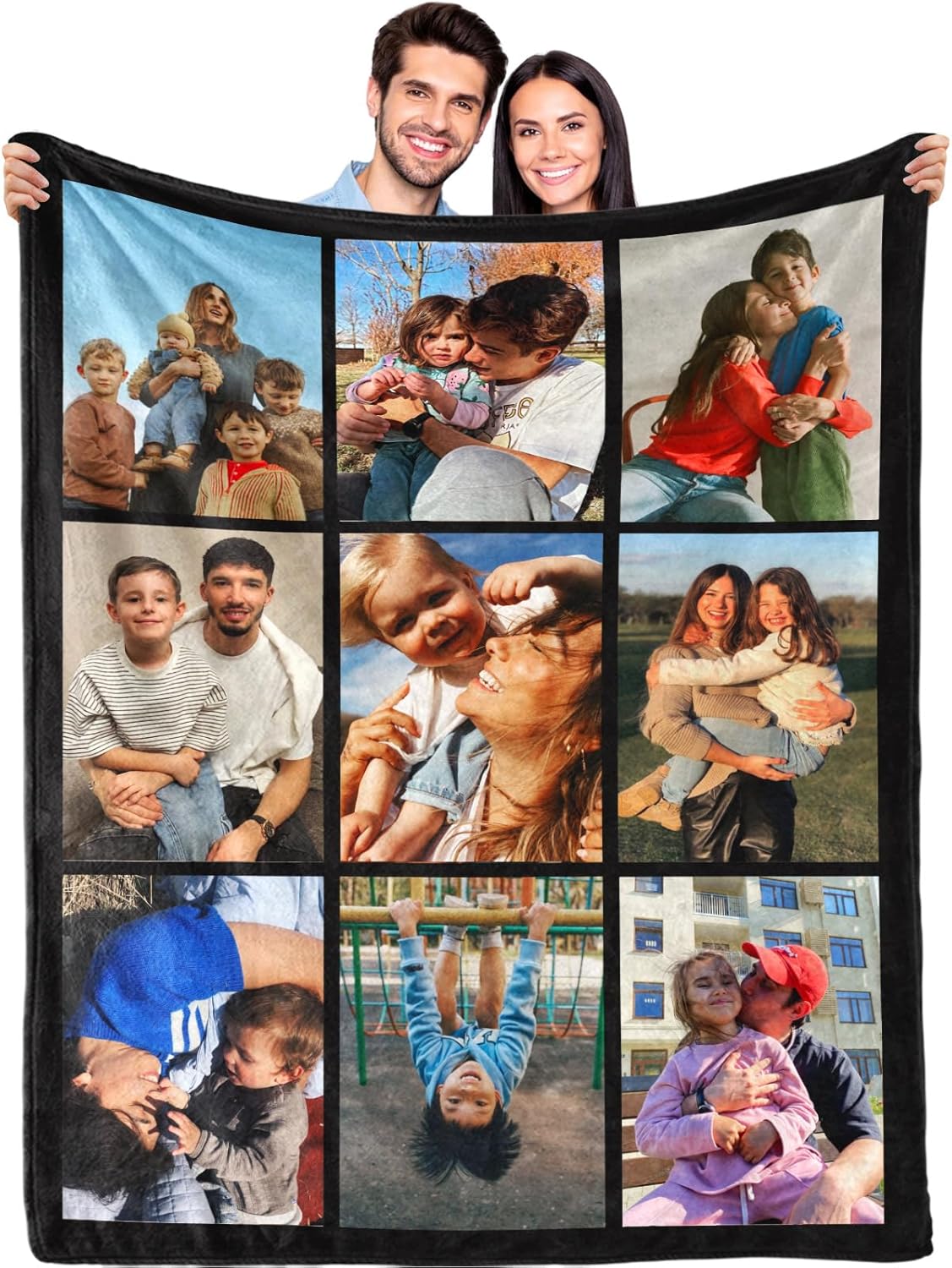 Yopicks Ships Next Day,Custom Blanket with Picture,Personalized Throw Blankets with Photos,Customized Birthday Christmas Valentines Mothers Day Blanket Gifts for Mom Women Men Adults Kids Family