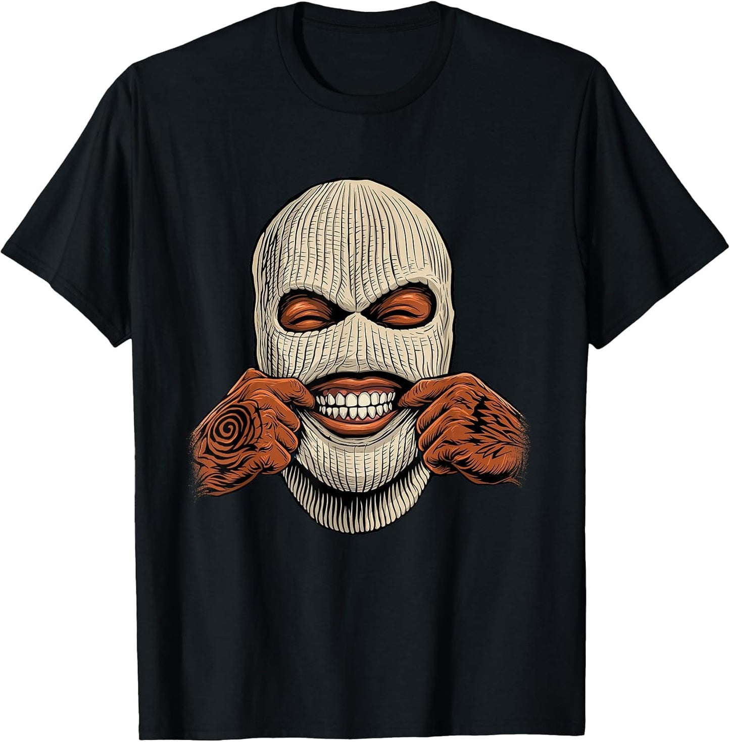 Gangster Ski Mask - 80s 90s Old School Hip Hop T-Shirt