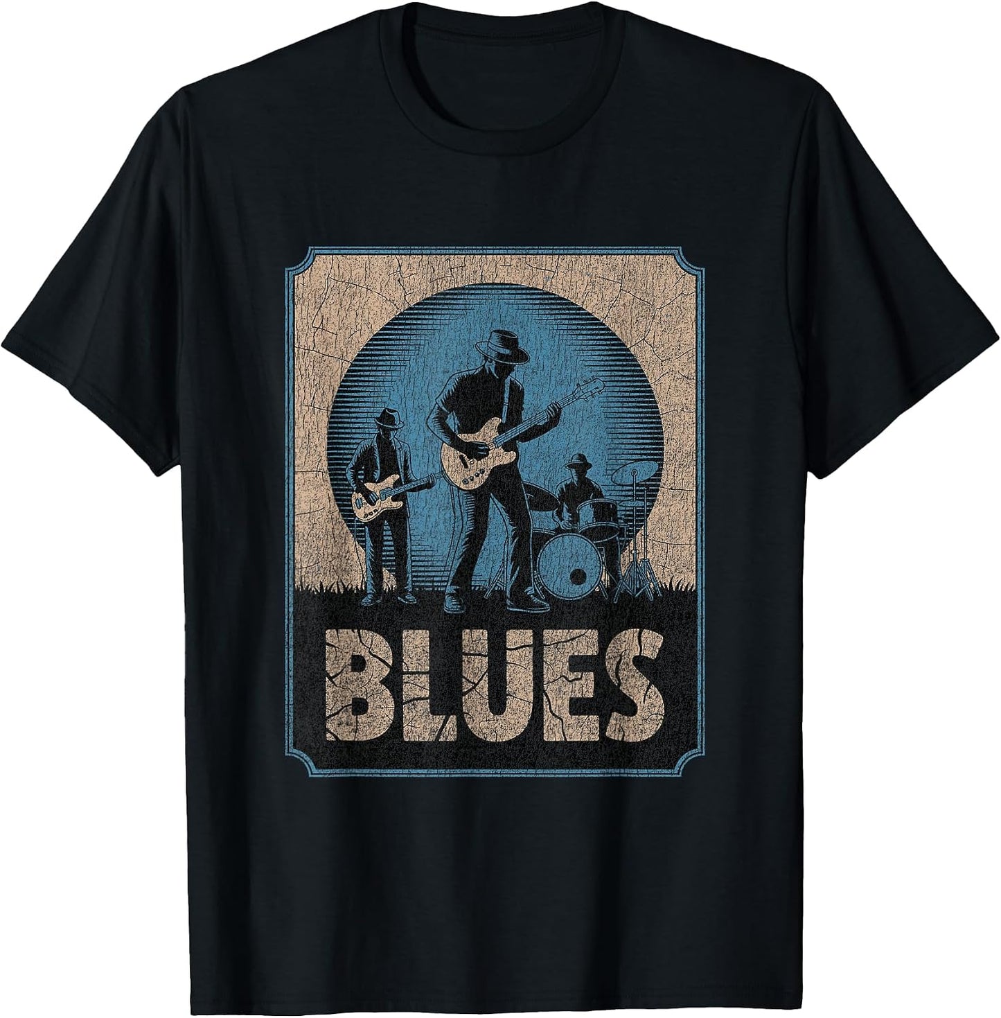 Electric guitar blues band vintage music style T-Shirt