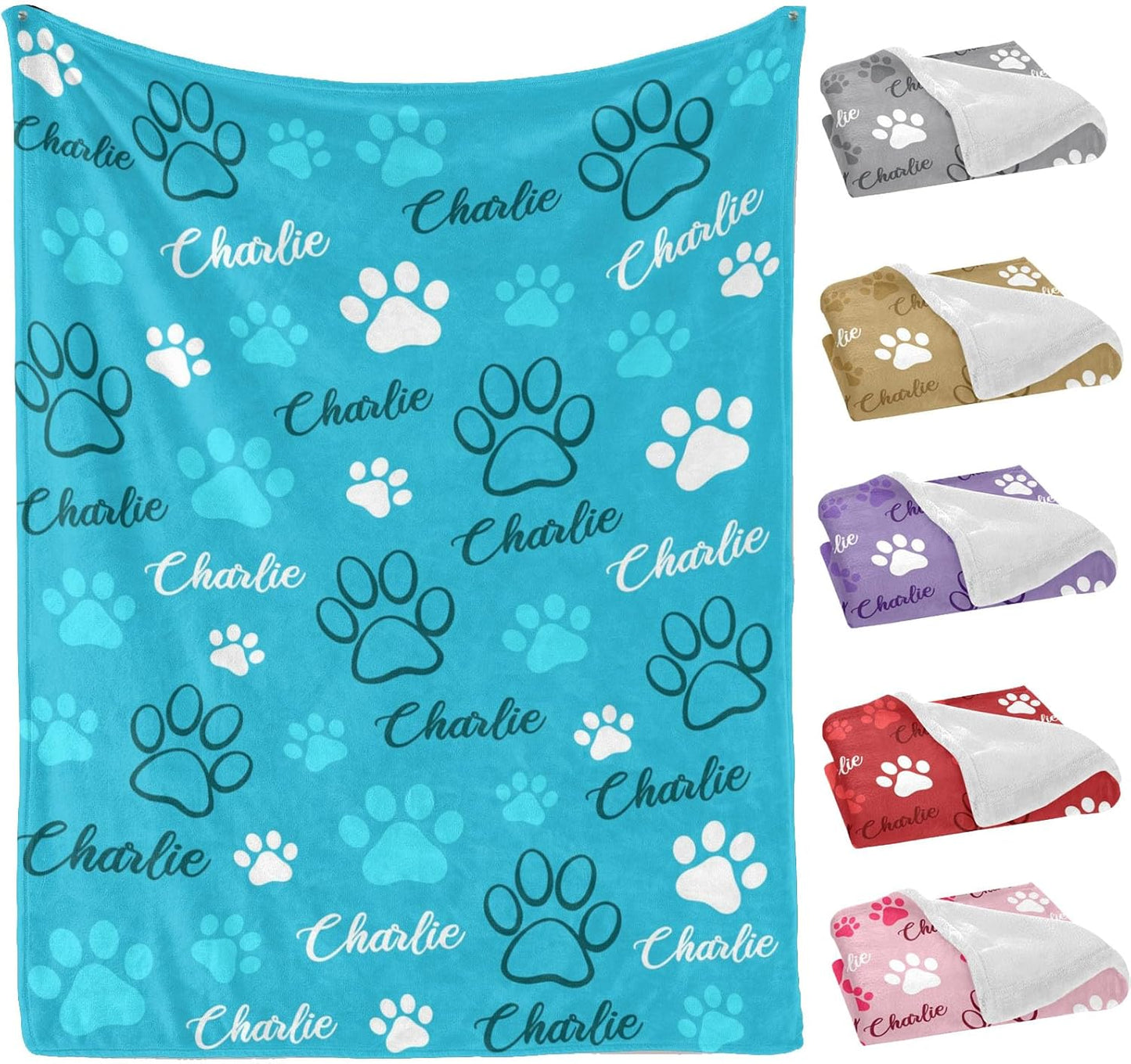 D-Story Custom Memorial Blanket Gifts for Dog Lover: Personalized Puppy Photo Collage Throw Blanket with Picture Name in Loving Memory Blanket - Made in USA