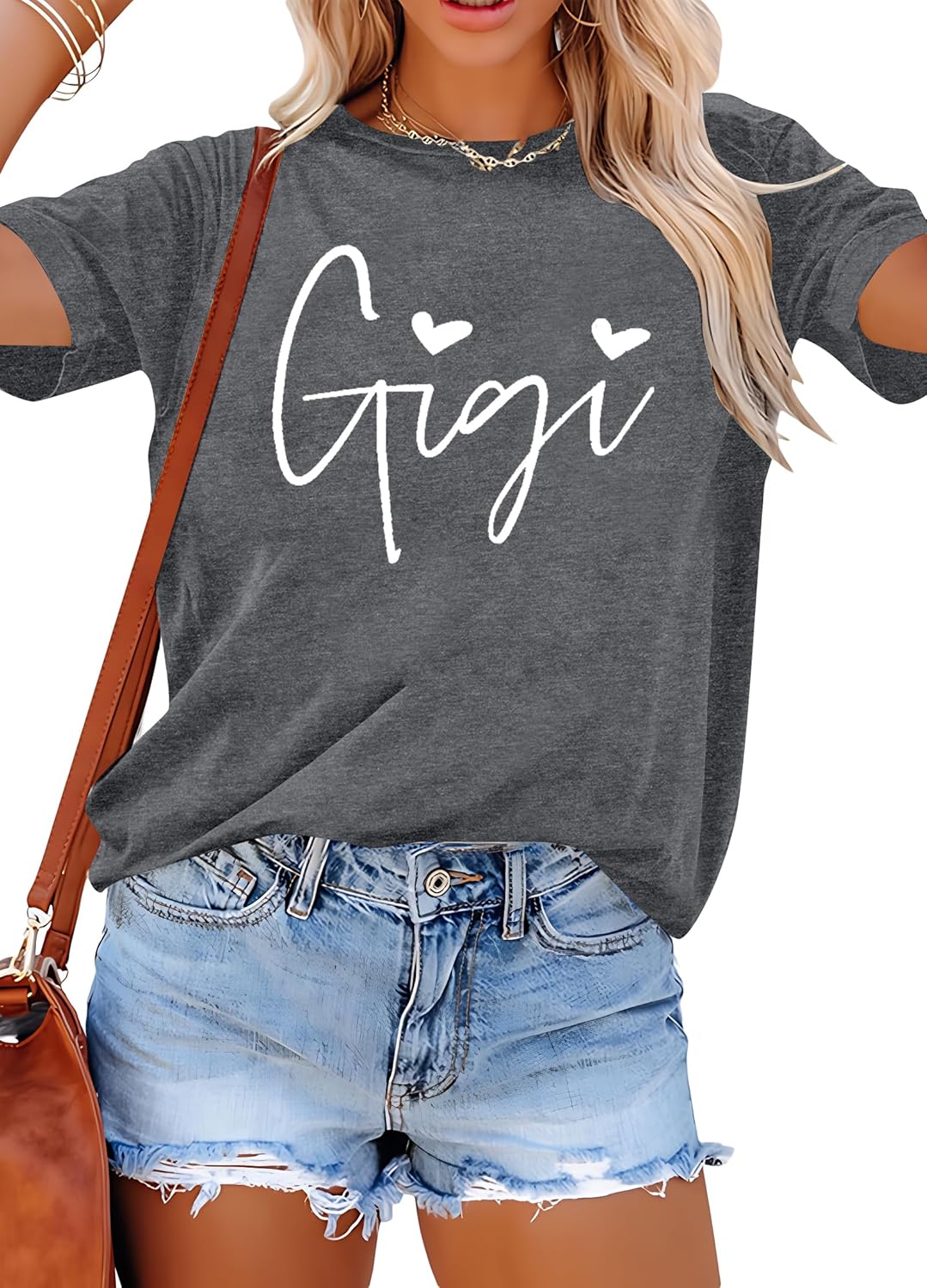 Gigi Shirts Women Gigi Heart Graphic Tshirts Cute Grandma Shirt Nana Gifts Tops Casual Holiday Short Sleeve Tee