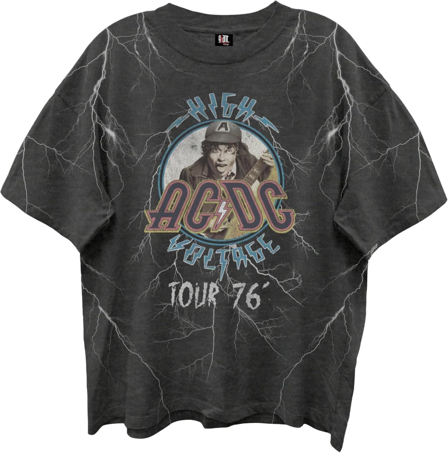 AC/DC High Voltage T Shirt for Men & Women Front & Back Print 76 Tour Crewneck Tee - Rock Band Tshirt
