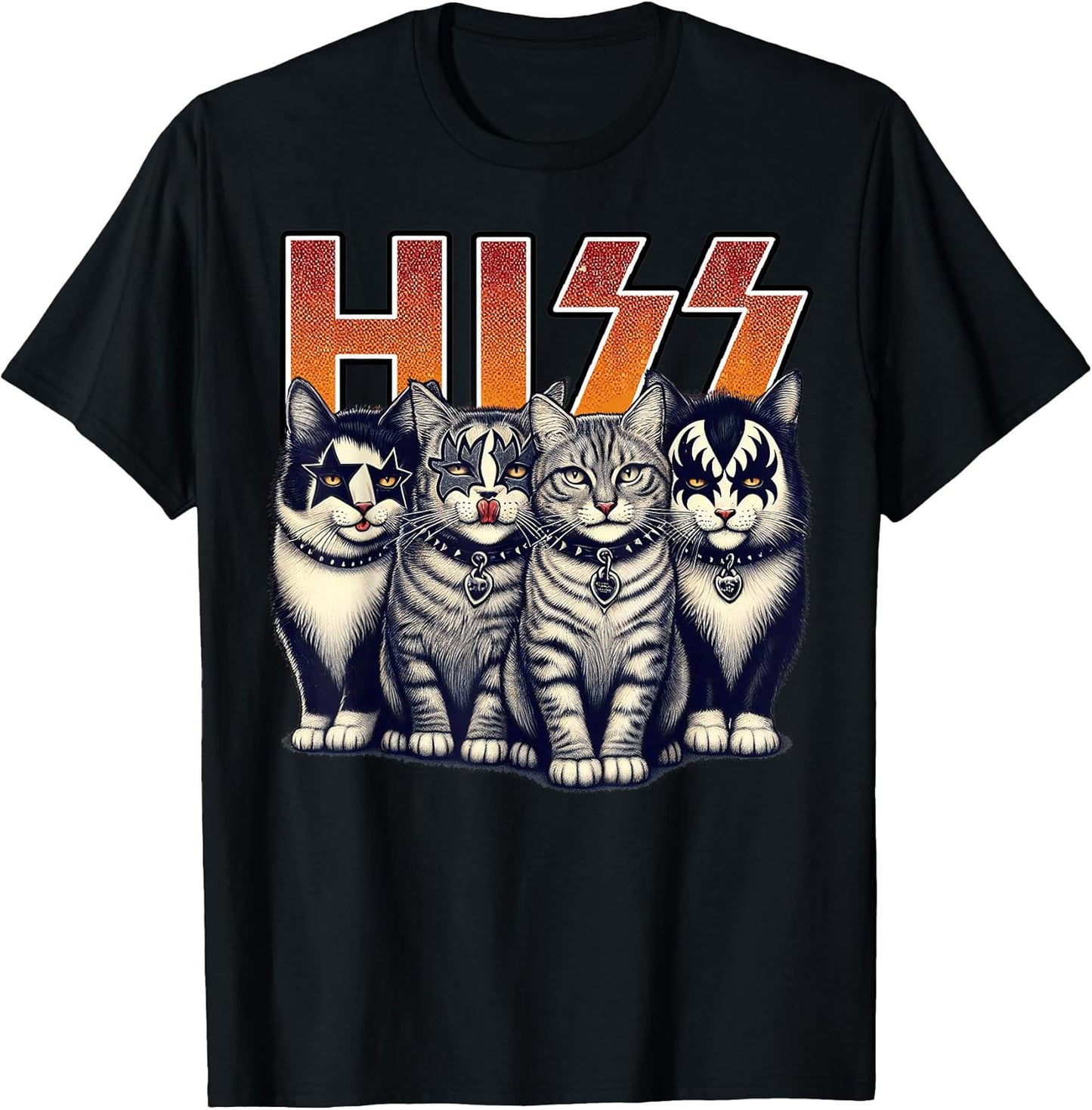 Hiss Funny Cats Kittens Rock Rockin Birthday Gifts Idea T-Shirt
