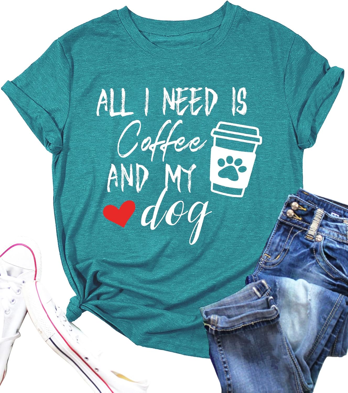 Dog Mom Women's T-Shirt: Dog Lover Gift, Causal Short Sleeve Blouse Top, Funny Saying