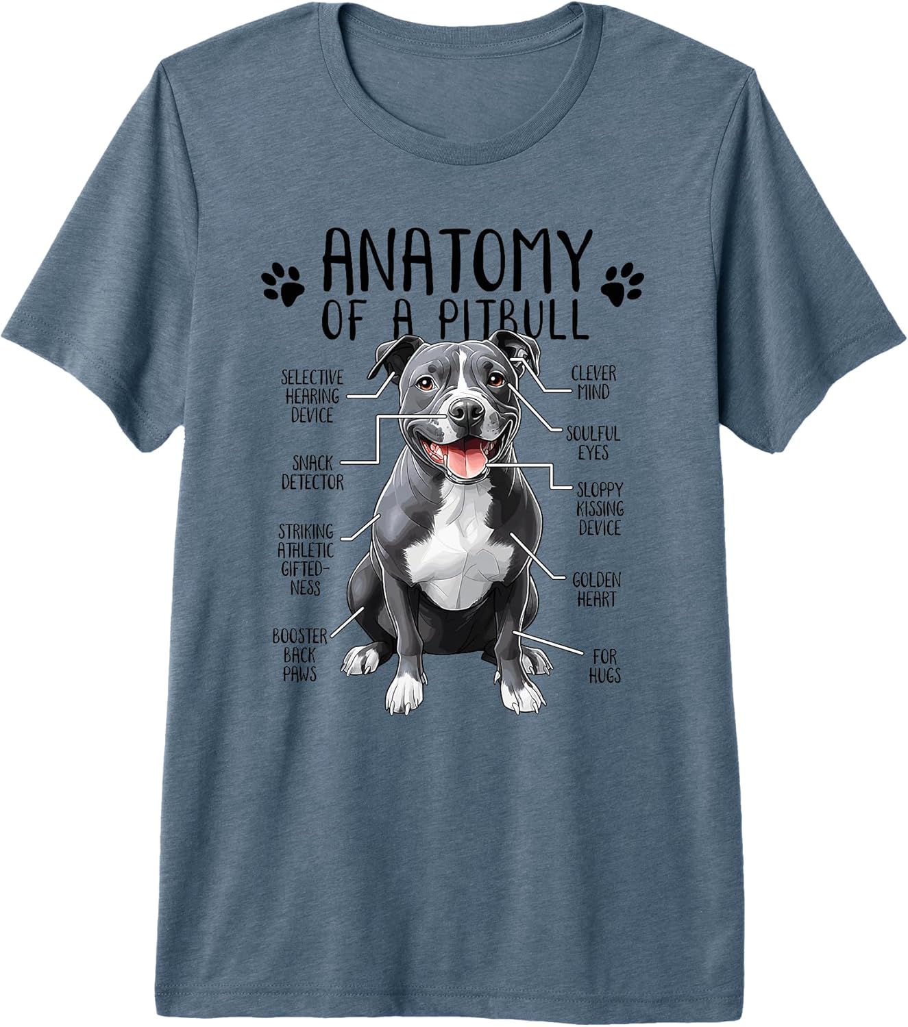 Funny Anatomy Pitbull Dog Cute Pittie Lover Pit Bull Owner Premium Tri-Blend T-Shirt