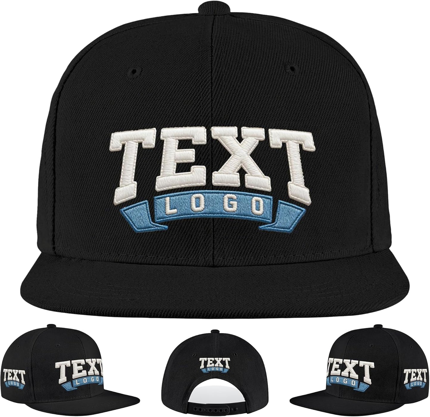 Custom Baseball Cap with 4-Sided Embroidery, Adjustable Unisex Dad Hat, 100% Washed Cotton, Personalized Text Logo