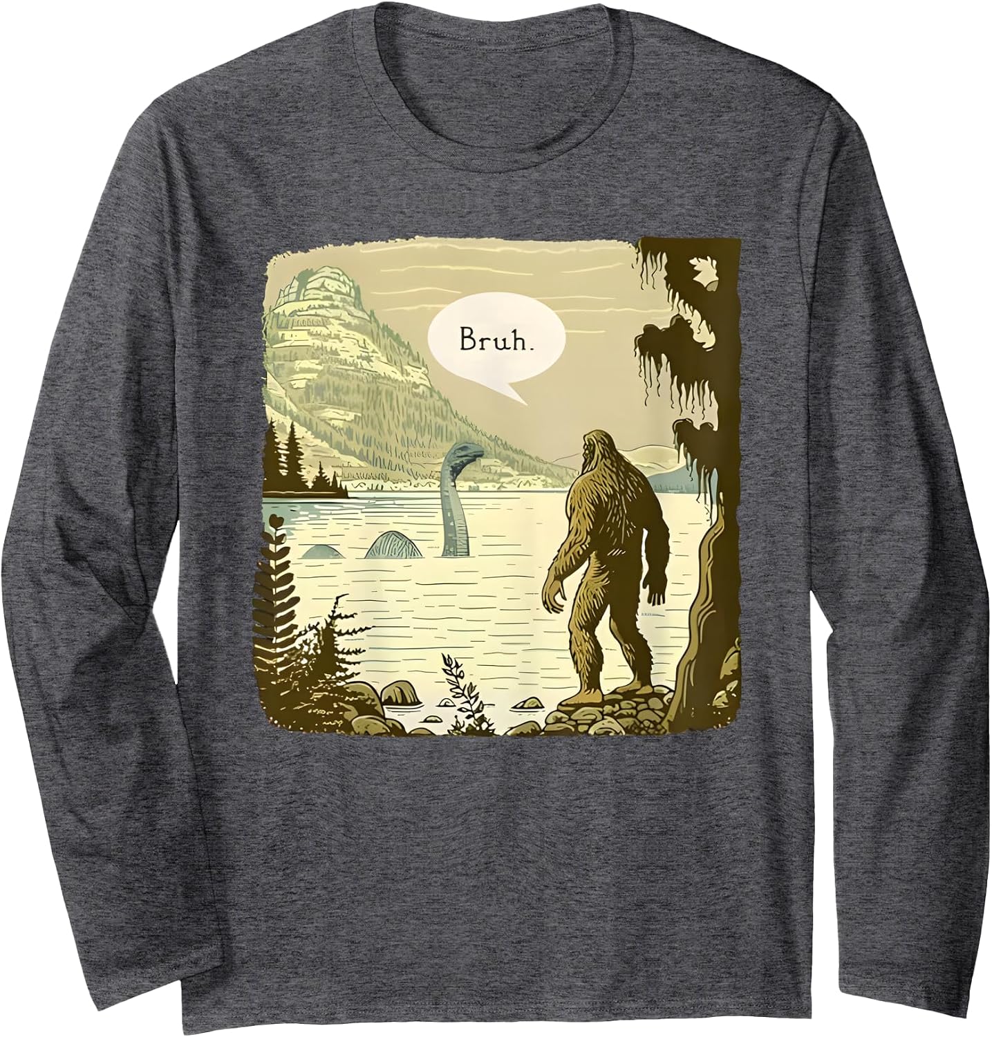 Funny Bigfoot Bruh Sasquatch Introvert Loch Ness