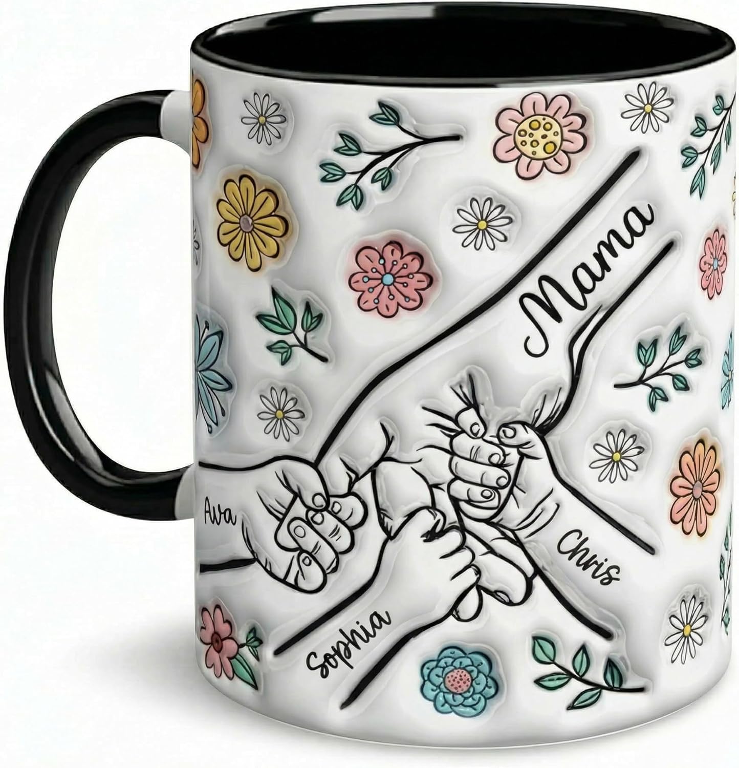 Personalized Mom Mug with Kids Names, Custom Mama Coffee Cup, Customized Mothers Day Mug, Personalized Coffee Mugs, Grandma Gift, Christmas Mothers Day Birthday Gifts For Mom, Mugs Women 4