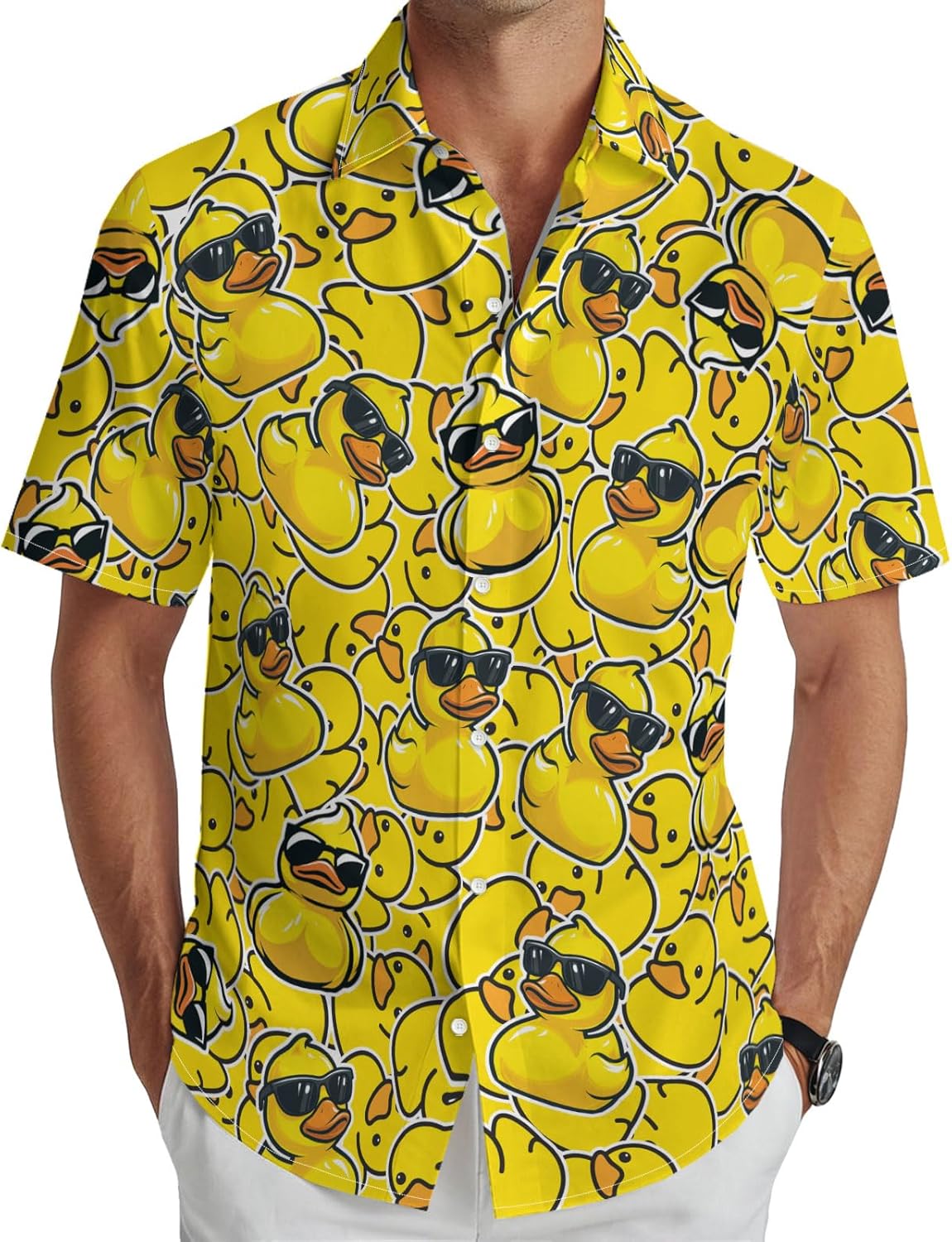 Funny Hawaiian Shirt for Men Vintage Print Short Sleeve Button Down Casual Summer Party Shirt