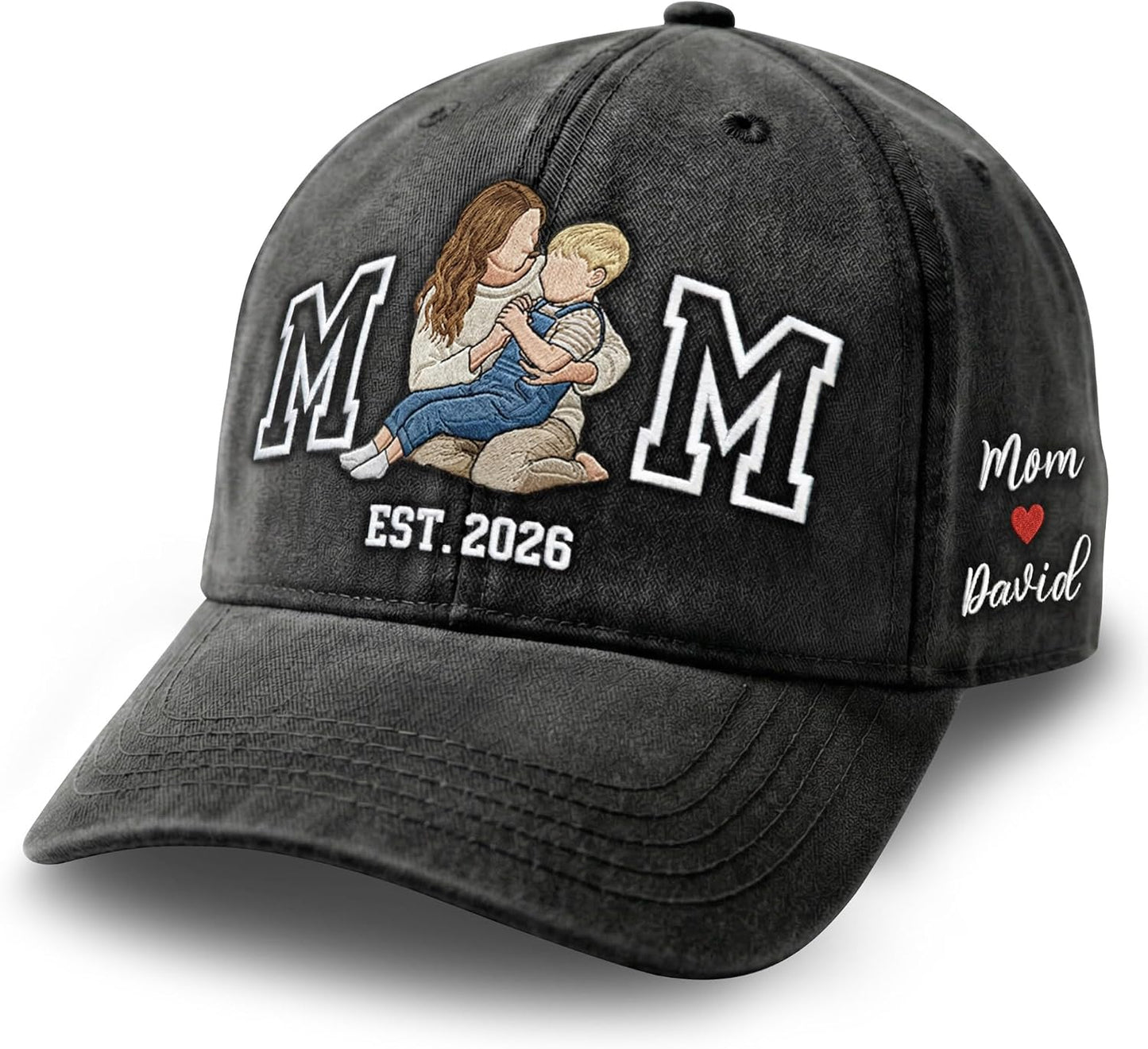 Personalized Mom Baseball Hat for Women – Custom Photo Embroidered Adjustable Mom Baseball Cap – Mama Hat Gift for Mother’s Day, Birthday & Christmas