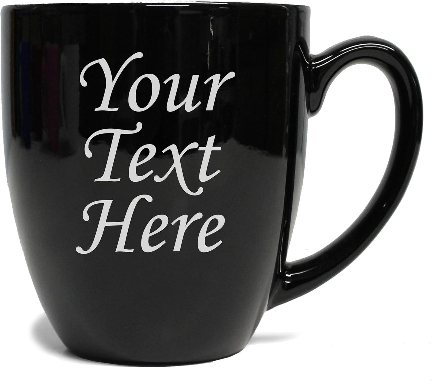 My Personal Memories Custom Engraved Latte Coffee Mug and Personalized Tea Cup With Your Text (Black)