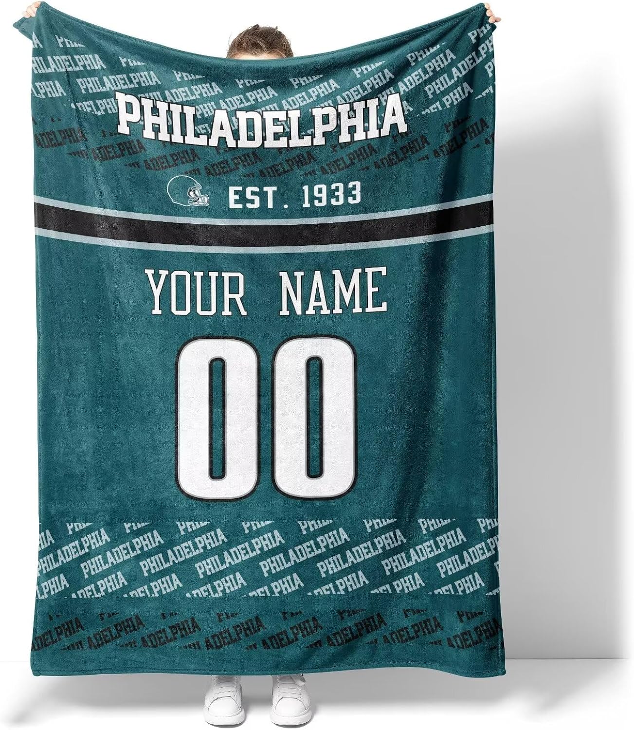 ANTKING Philadelphia Throw Blanket Custom Name and Number Blanket for Men Women Boy Gifts