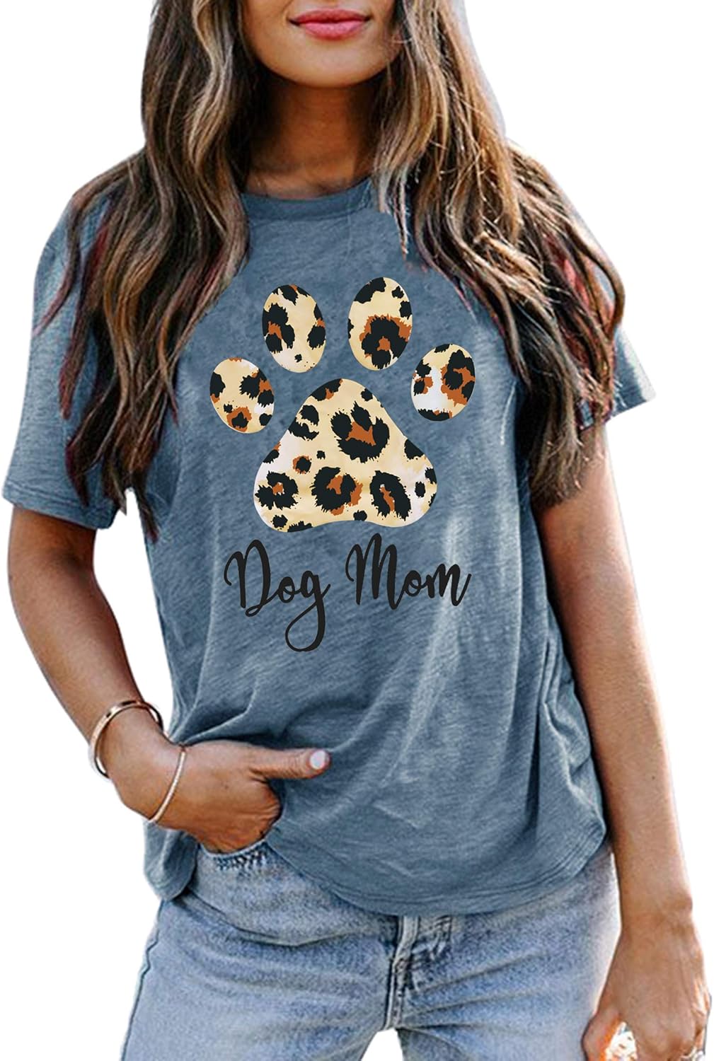 Dog Mom Shirt Women: in My Dog Mom Era T Shirts Cute Paw Print Tee Animal Lover Gifts Casual Summer Tops