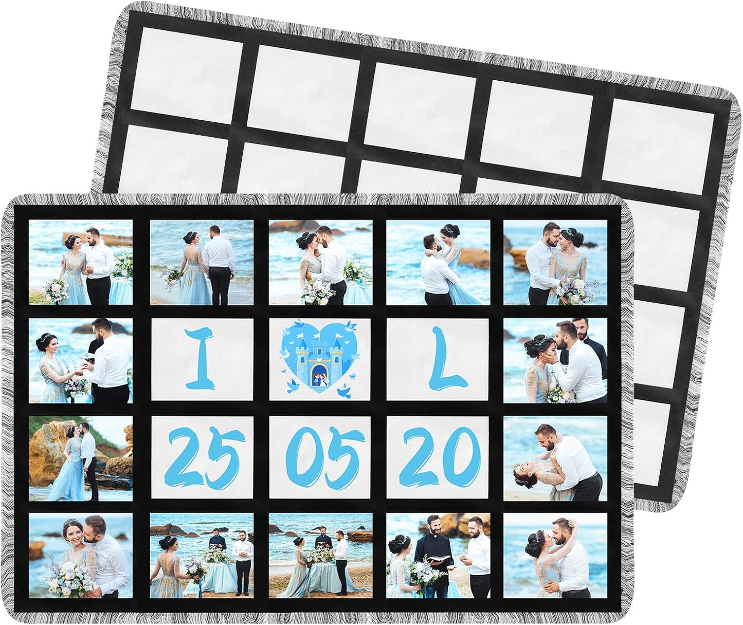 GEKIXUTP 2 pcs Sublimation Blanket Blanks 40"X60" Throw Blankets for Heat Press, DIY Custom Personalised Sublimation Photo with 20 Panel