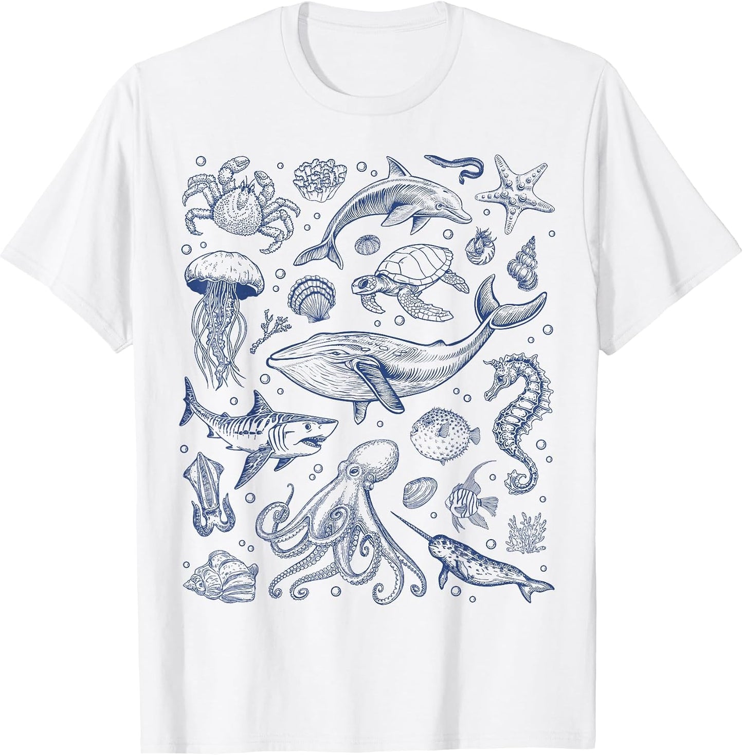 Ocean Life Sea Aesthetic Dolphin Beach 90s Vintage Graphic T-Shirt