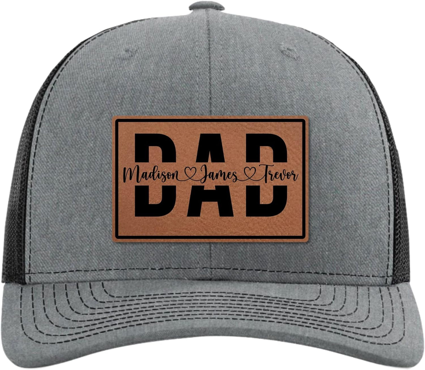 Custom Hat with Names Ballcap for Dad - Baseball Cap from Son, Daughter, Wife, Kids, New Dad - for Husband, Boyfriend, Daddy - Fathers Day Snapback for Him
