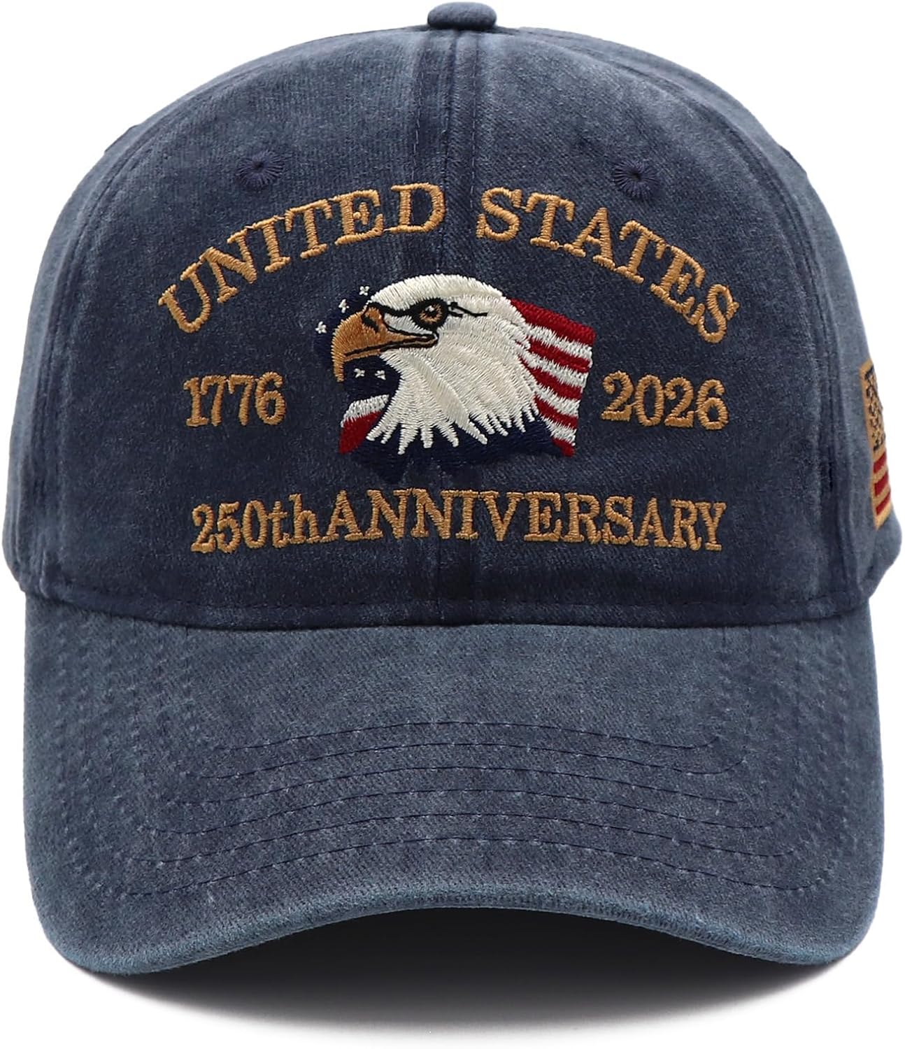 250 Anniversary USA Hat,Adjustable Vintage Cowboy Hat Embroidery Eagle Flag Patriotic Baseball Cap for Men Women