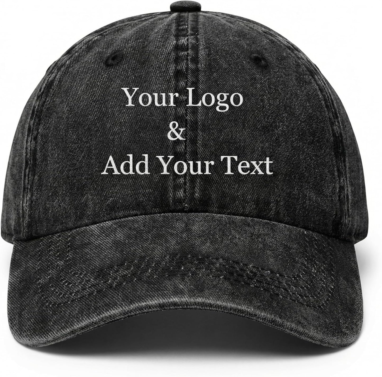 Personalized Embroidered Baseball Hat Custom Dad Hat Unisex Adjustable Cotton Twill Custom Your Own Text for Men Women Outdoor Daily Wear Black