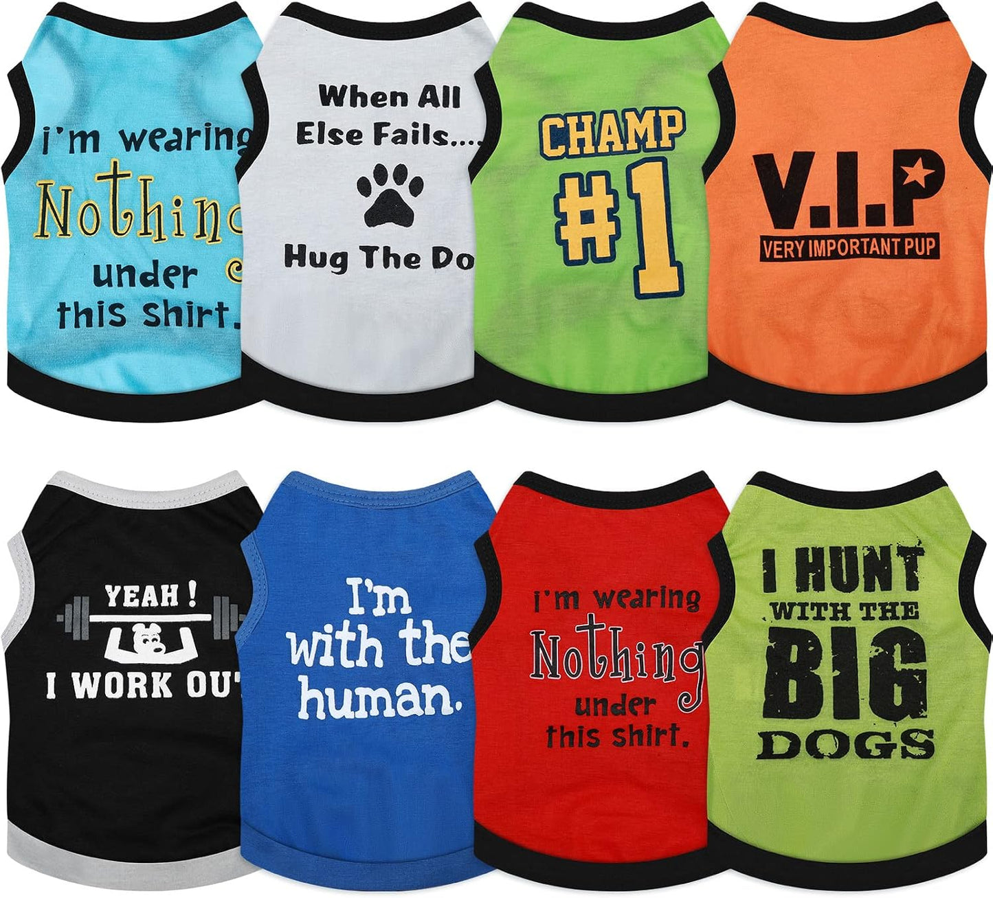 8 Pieces Dog Shirts Boy Funny Printed Puppy Clothes Summer Male Soft Dog Clothes Breathable Pet T Shirts Outfits Puppy Clothing Fit for Small and Medium Dogs(Medium)