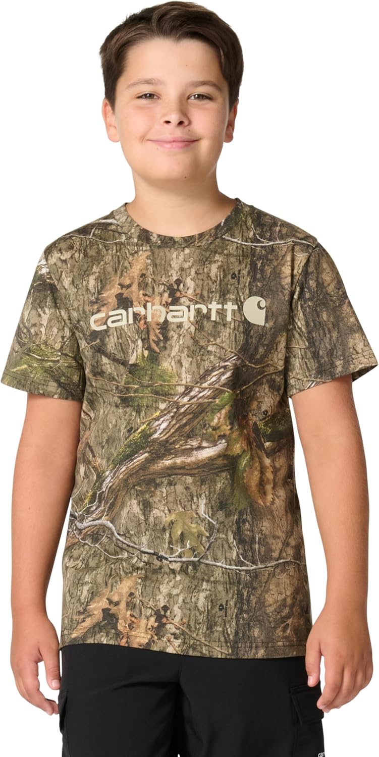 Boys' Short Sleeve Camo Print T-Shirt, Mossy Oak Country DNA, Medium(10/12)