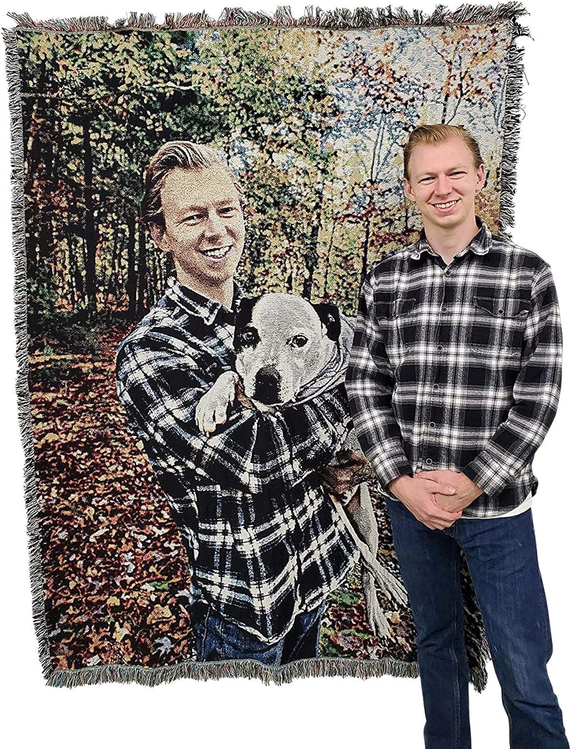 Pure Country Weavers Personalized Woven Photo Blanket - Not Printed - Custom Gift Picture Tapestry Throw 100% Cotton - Made in The USA (72x54)