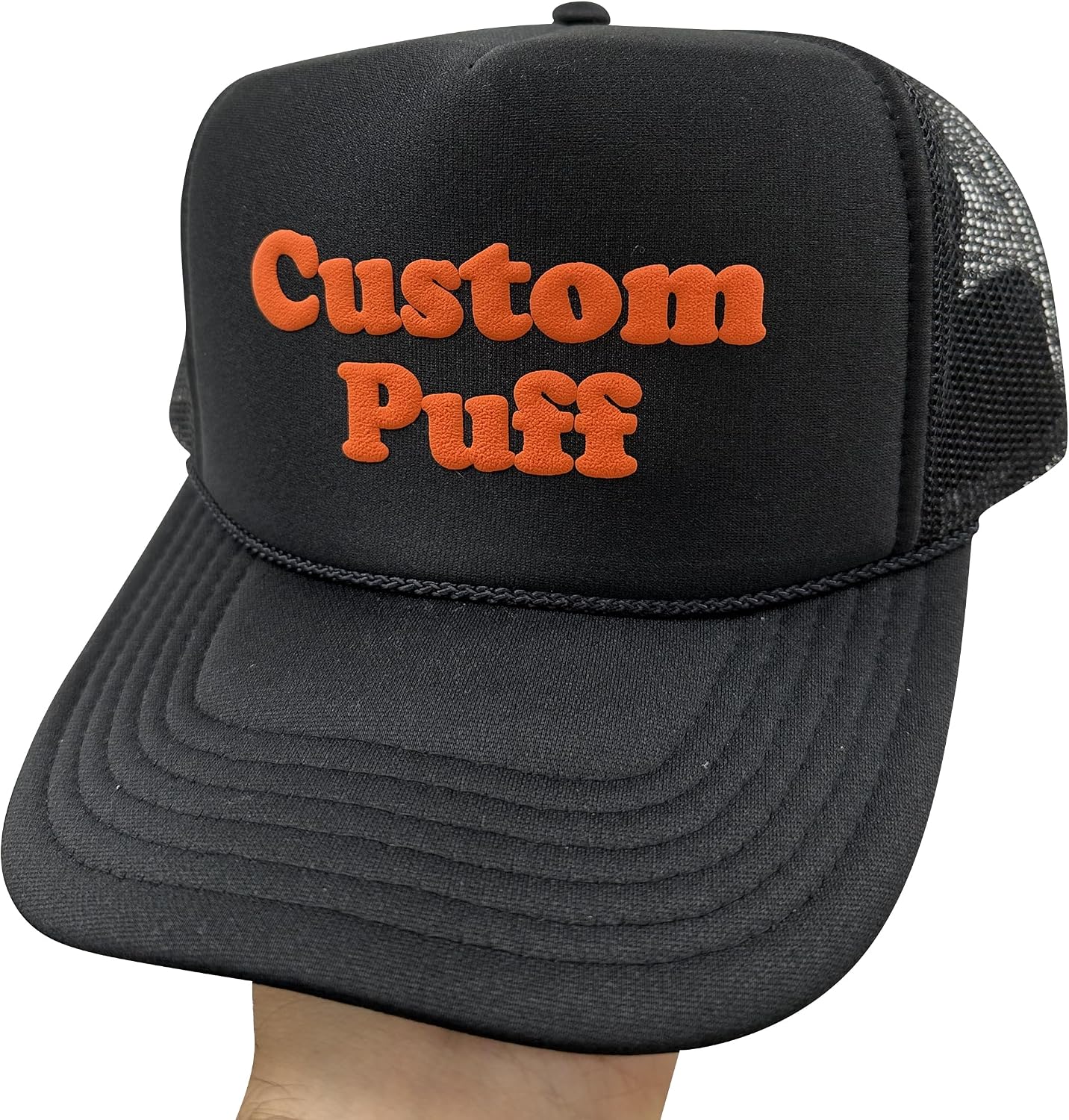 Custom Text Puff Print Trucker Hat Add Your Text Hat Personalized Trucker Hat