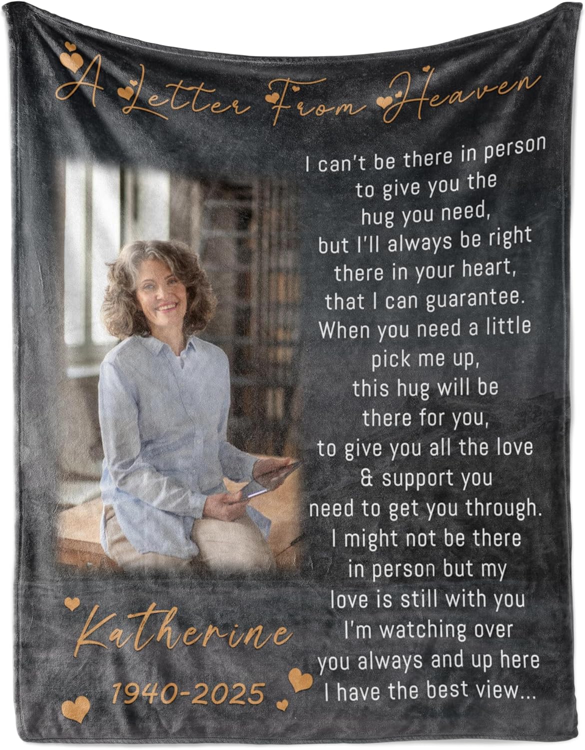 Custom Memorial Blanket with Pictures, Sympathy Blanket for Loss of Loved One, Memorial Blankets for loss of Mom Dad Husband Son Daughter Brother Memory Blankets for Bereavement Memorial Gifts