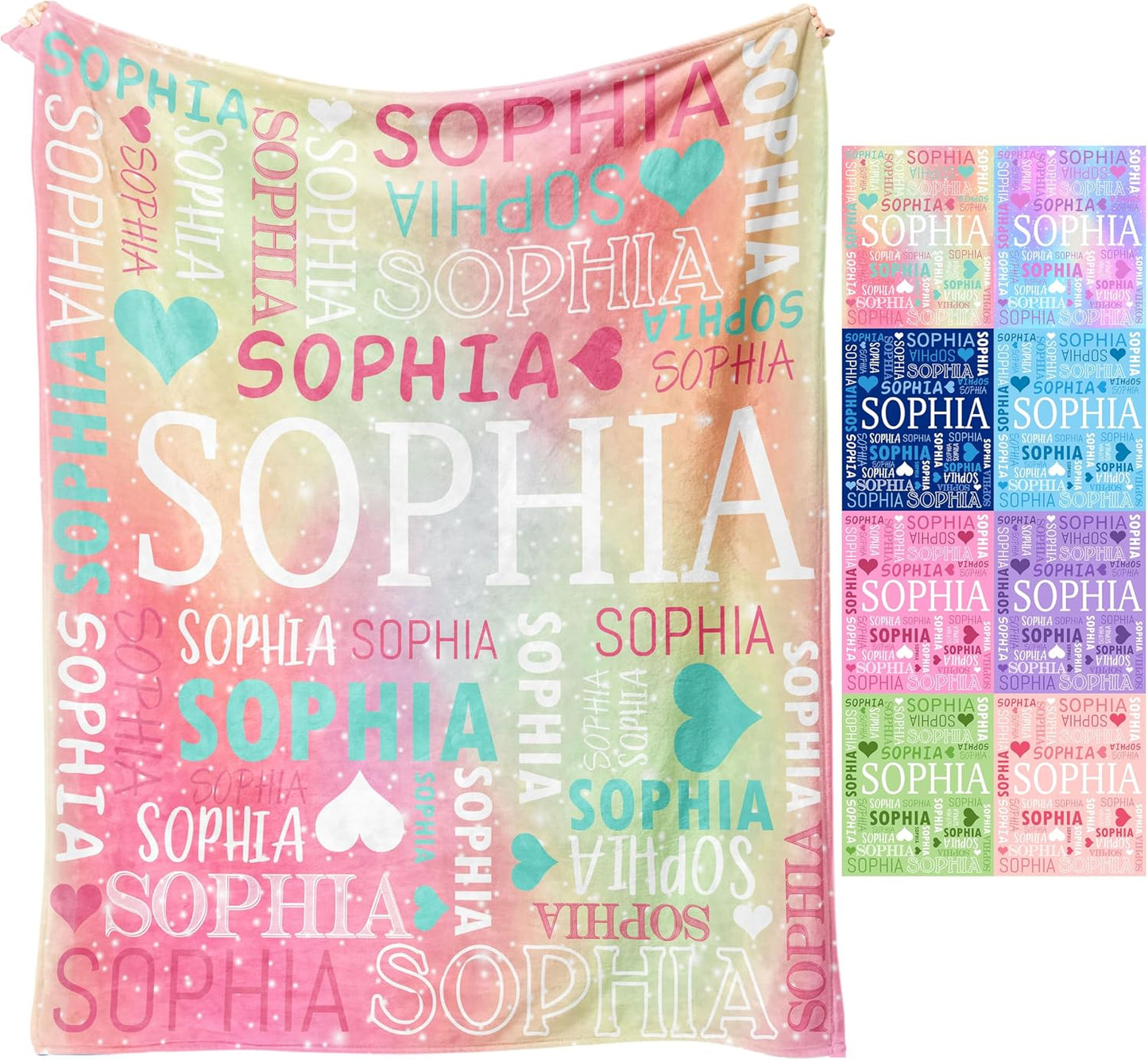 Artsadd Ships Next Day, Personalized Blankets and Throws Custom Blanket with Name Customized Flannel Blanket for Kids Valentines Blanket Gifts for Teen Girls Boys