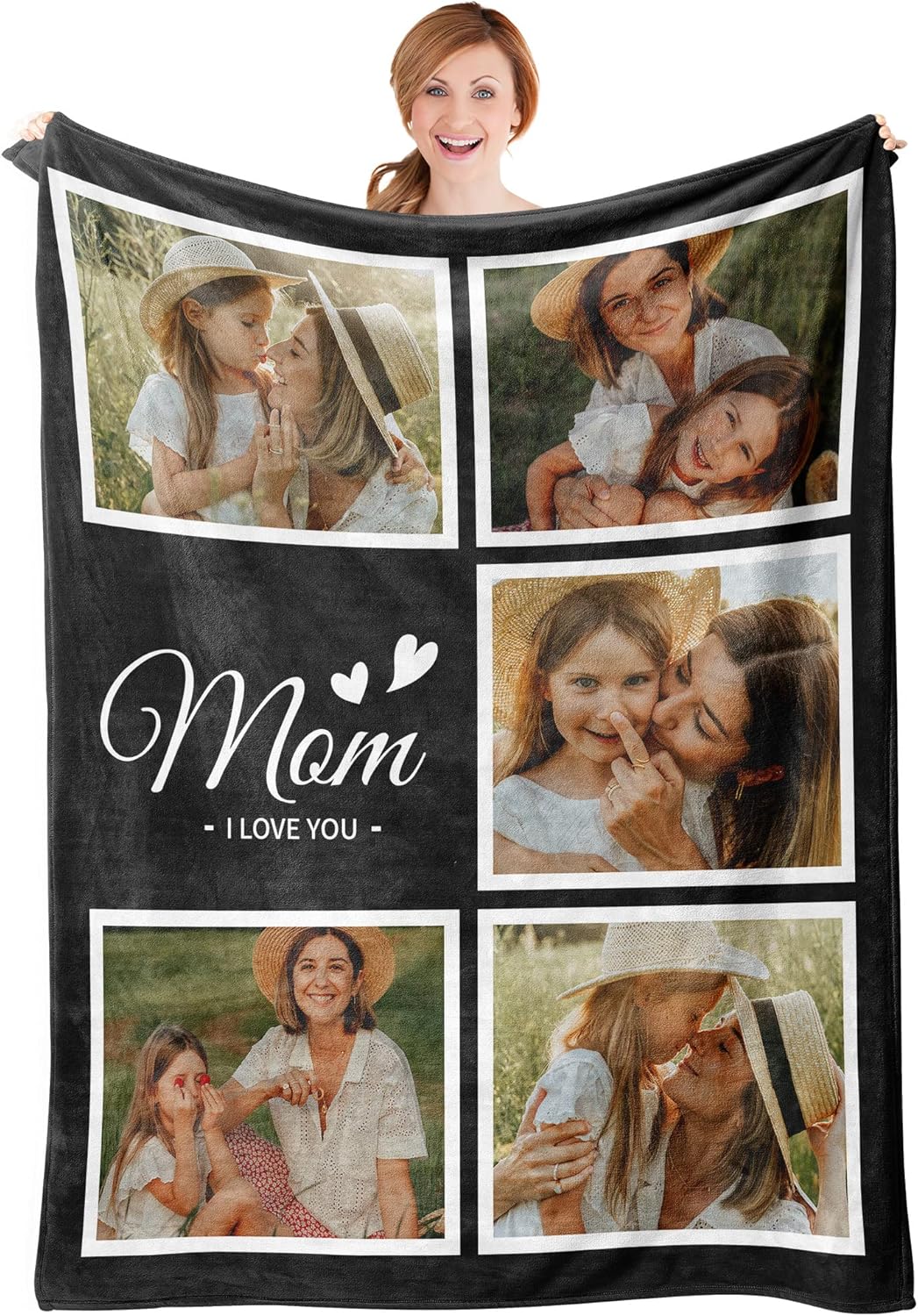 Easycosy Mothers Day Mom Gifts Custom Blanket Throw |Made in USA| Customized Blanket with Picture Personalized Foto Blanket for Personalized Gifts Birthday Anniversary Photo Gifts for Mom Women Her