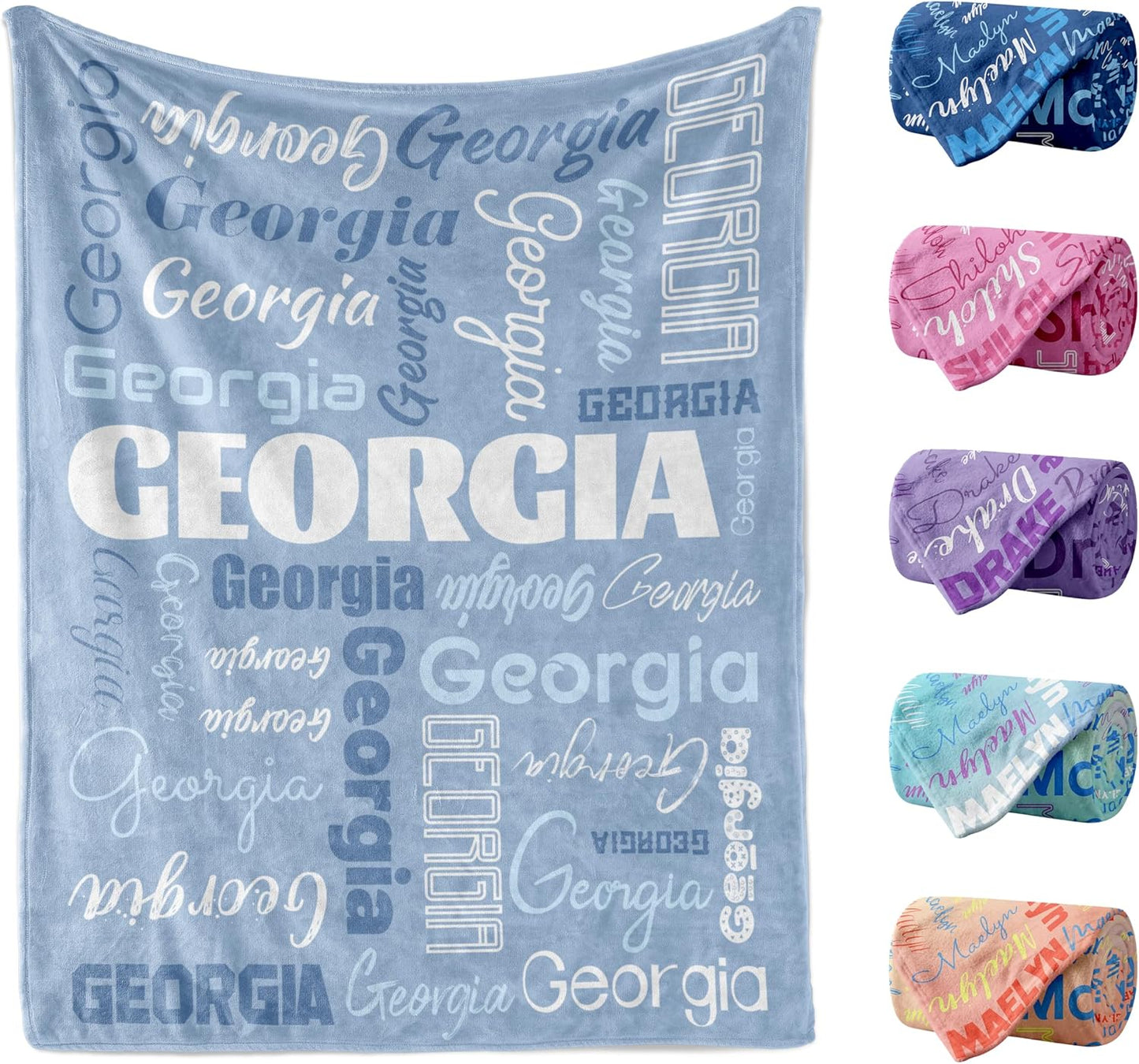 Vsmoedb Custom Baby Blanket Personalized Baby Blanket, Customized Name Blankets for Kids Flannel Throw Blankets for Birthday Christmas Newborn, Made in USA