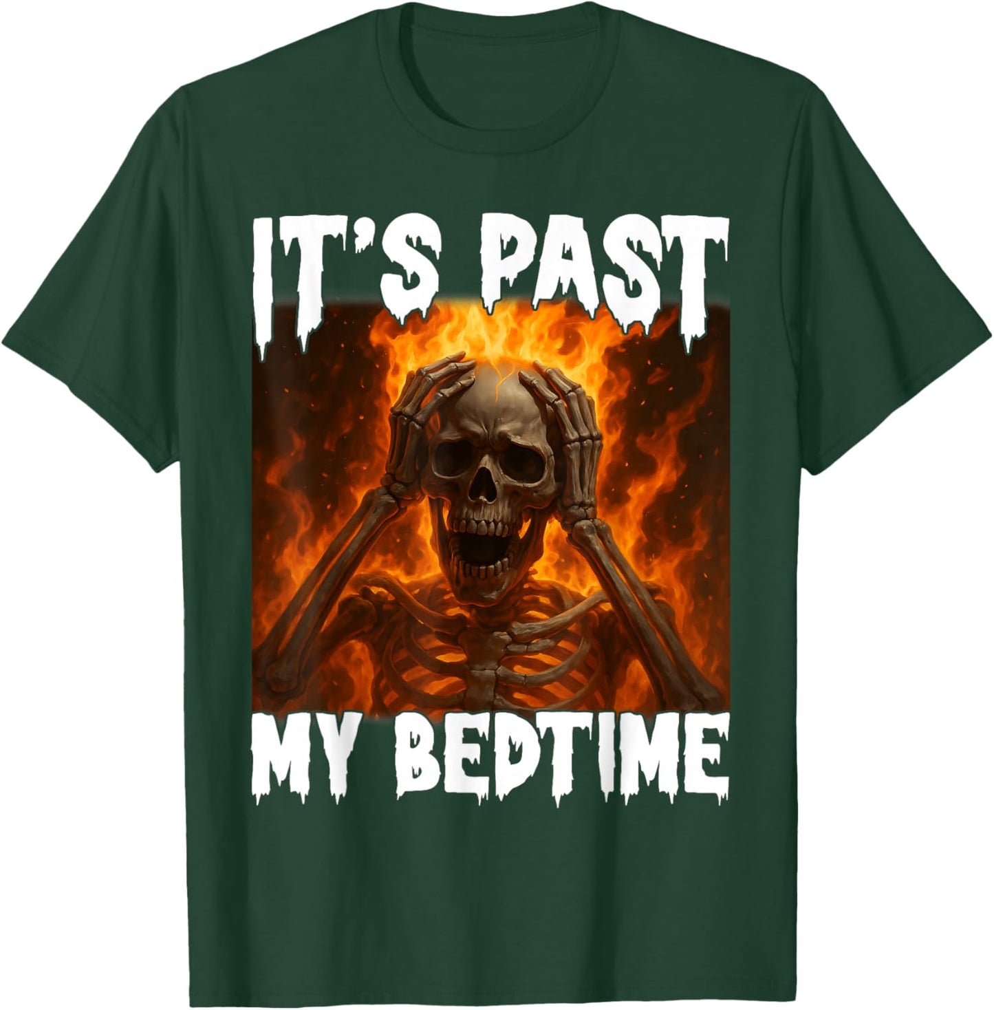 Funny Skeleton Meme Flames Ironic Tired Ades.shirt