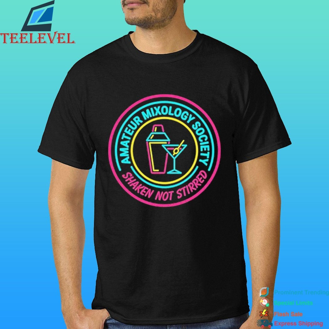 Amateur Mixology Society Shaken Not Stirred Logo Shirt