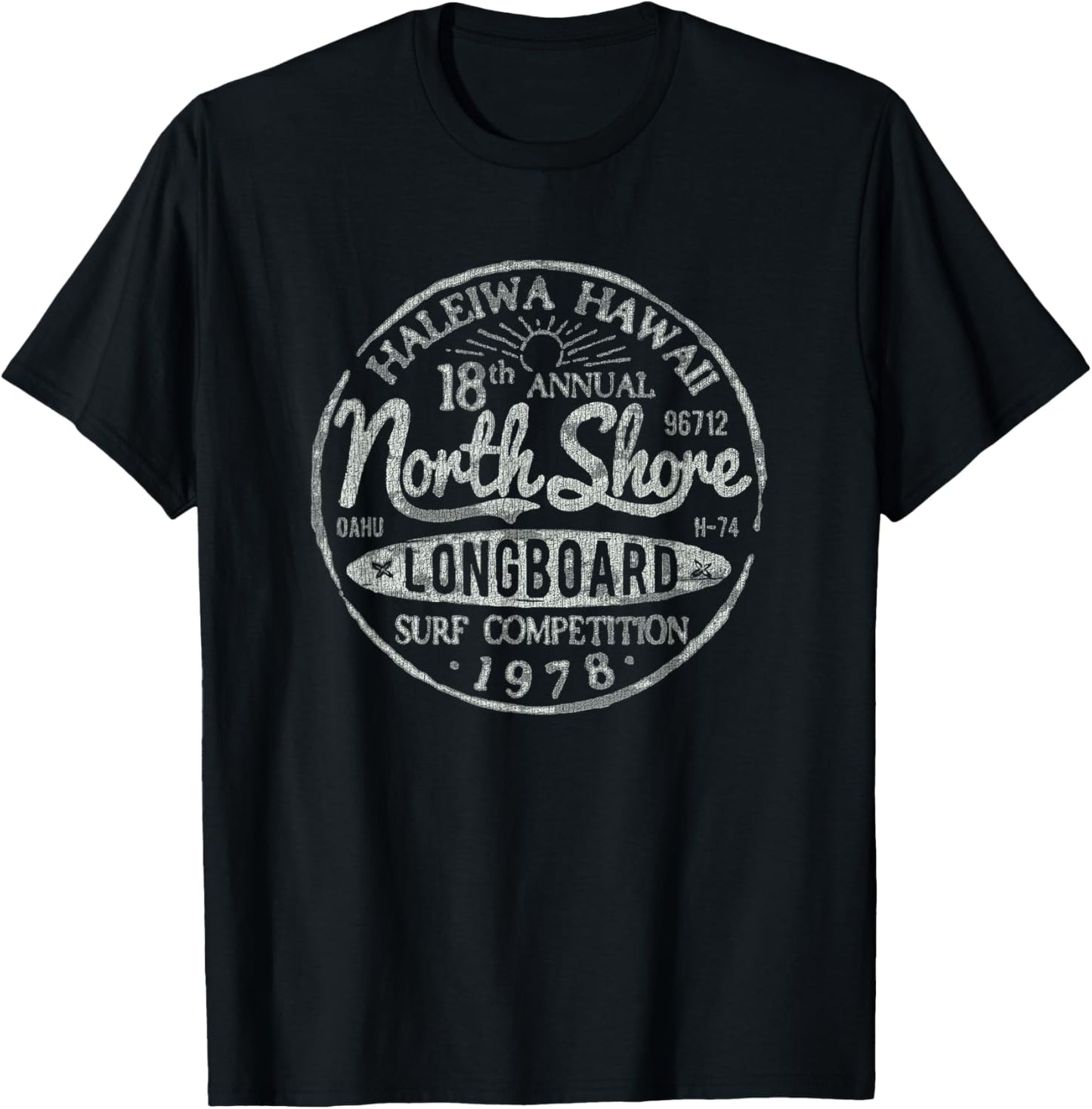 Long Board North Shore Surf Vintage Hawaii Beach T-Shirt