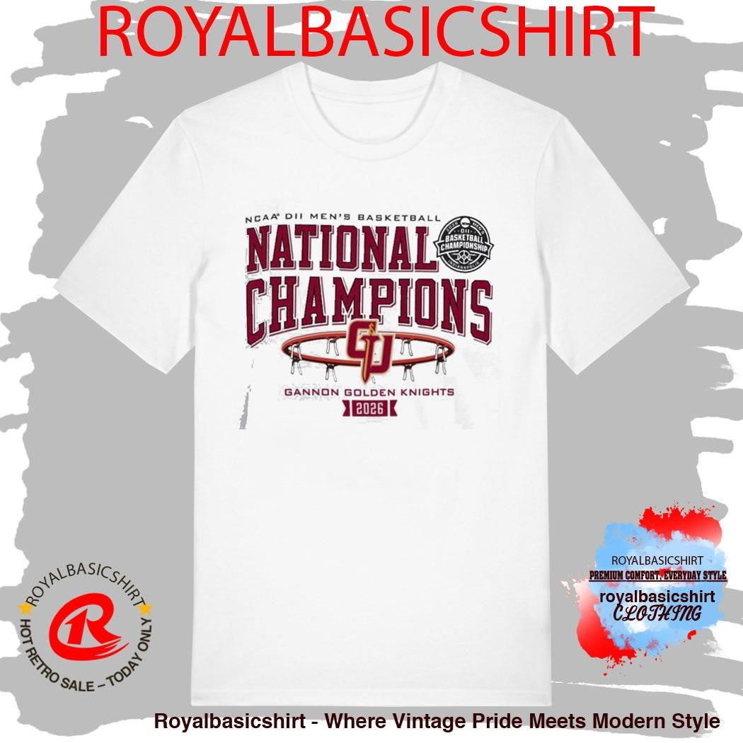 Gannon Golden Knights Men’s Basketball 2026 NCAA DII National Champions T-Shirt