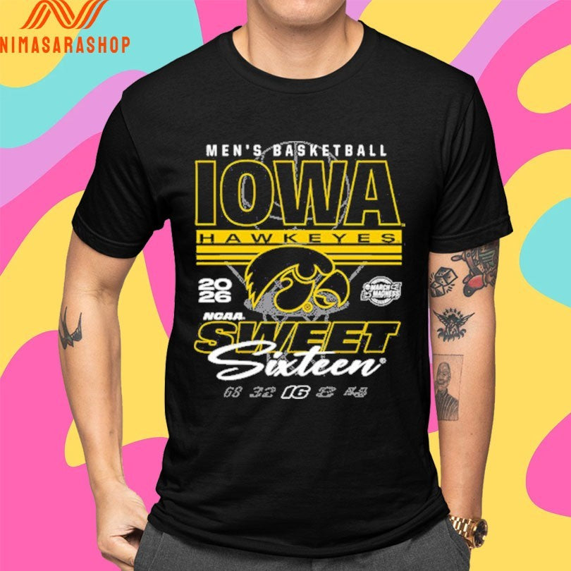 Iowa Hawkeyes Men’s Basketball 2026 March Madness Ncaa Sweet Sixteen Shirts