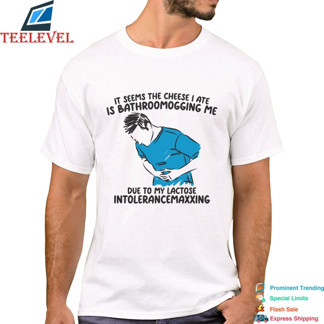 It Seems The Cheese I Ate Is Bathroomogging Me Due To My Lactose Intolerancemaxxing T-shirts