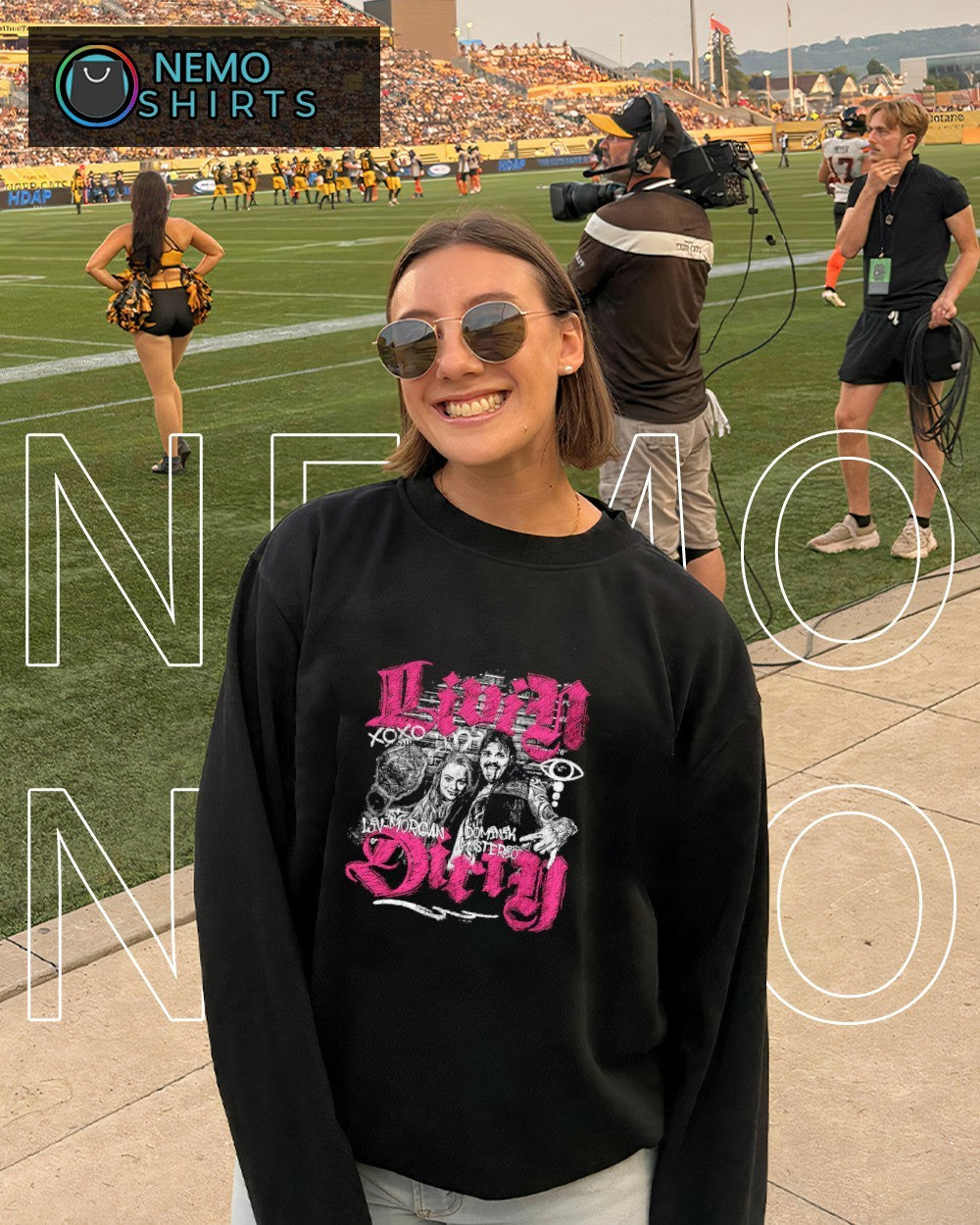 Liv Morgan and Daddy Dom Dominik Mysterio retro graphic shirt