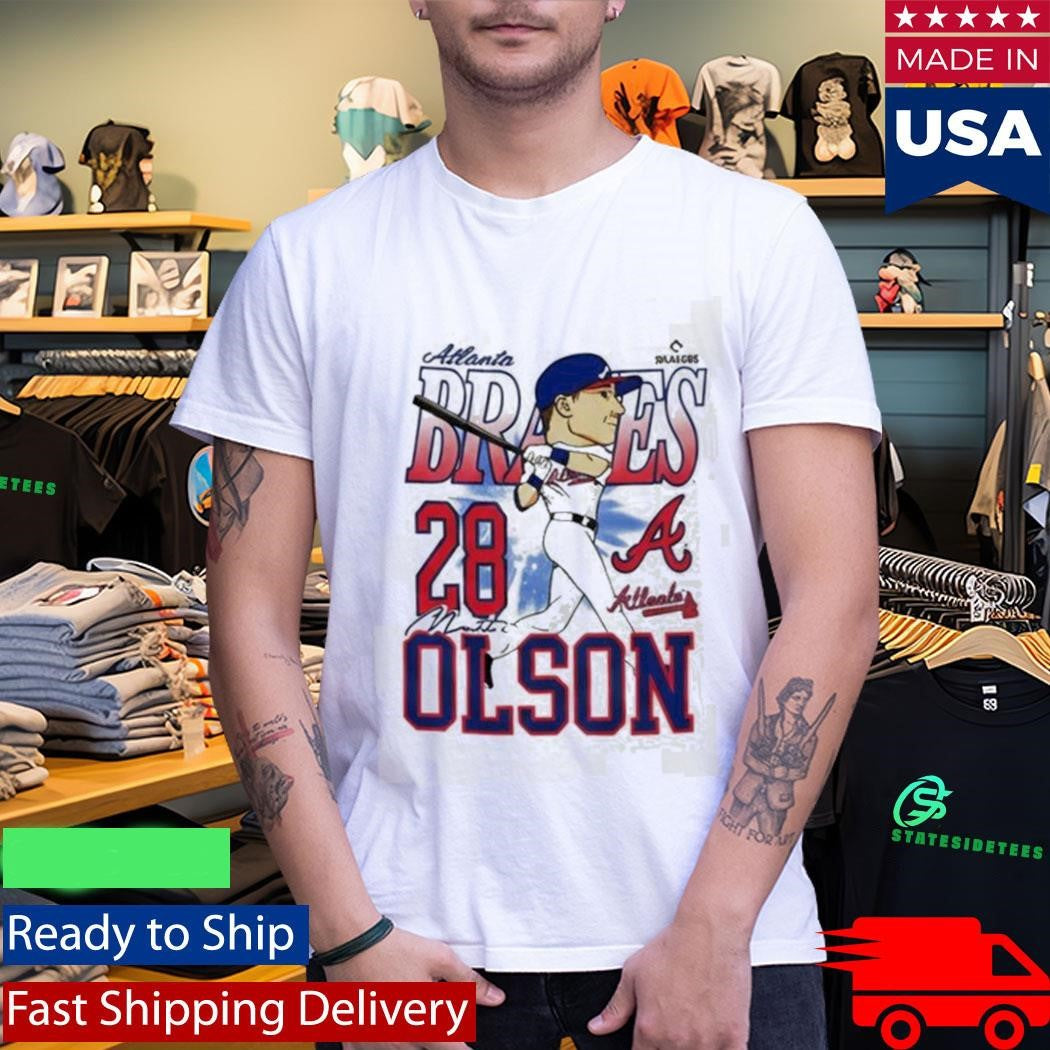 Matt Olsen Atlanta Braves 26 Caricature Shirt