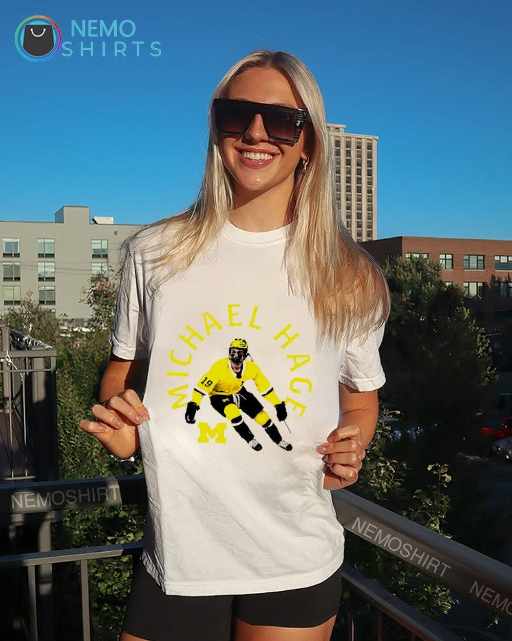 Michael Hage Michigan Wolverines player name shirt